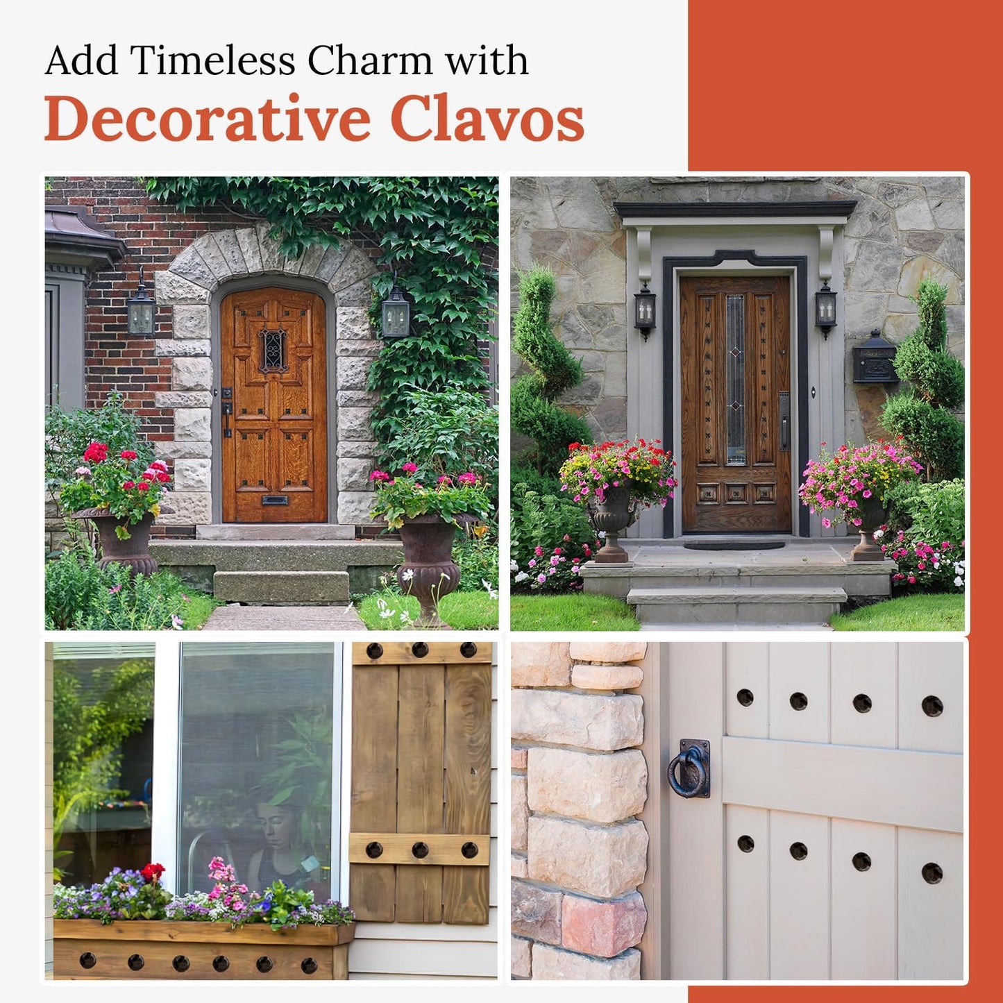 10 Pack 1" Small Round Head Iron Clavos Decorative Nails – Sealed Unfinished – Handmade Handmade Rustic Round Fasteners for Farmhouse Shutter, Barn Door, Shutters and Gates – Ornamental Wood Accent