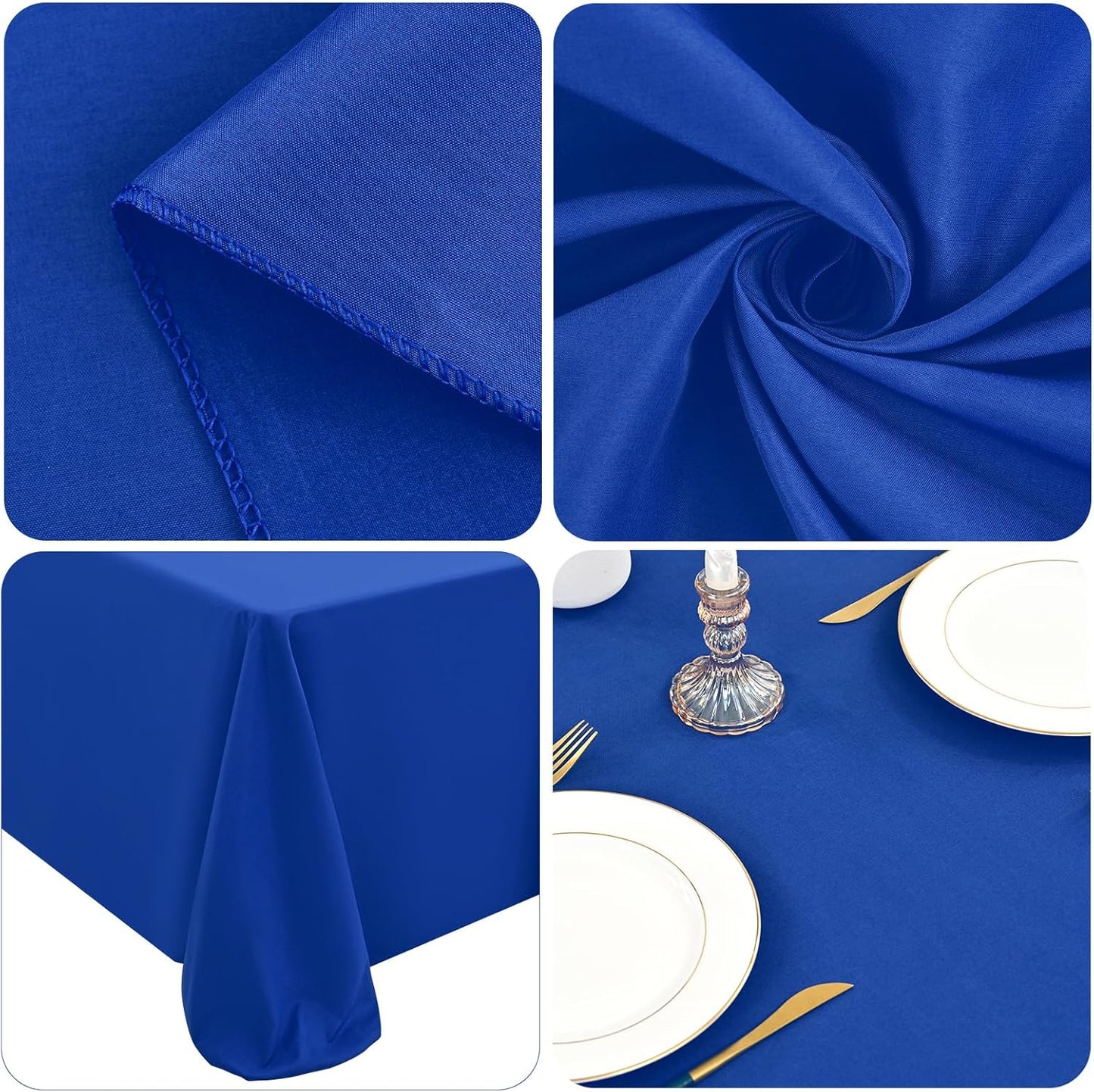 12 Packs 90 x 132 Inch Tablecloth, Royal Blue Polyester Table Cloth for 6ft Rectangle Tables,Washable Fabric TableCover for Wedding Banquets Parties Buffet Dining Table