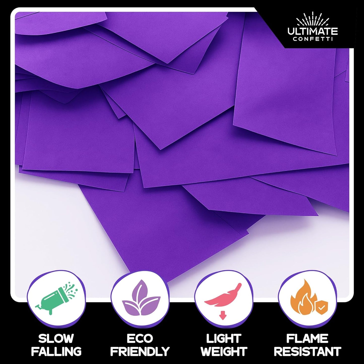 Ultimate Confetti, Purple Biodegradable Confetti - Rectangular Fluttering Tissue Paper Confetti for Cannon and Launcher use – Best for Gender Reveal, Wedding, Parties, and Live Events - 1 lb, 16 oz