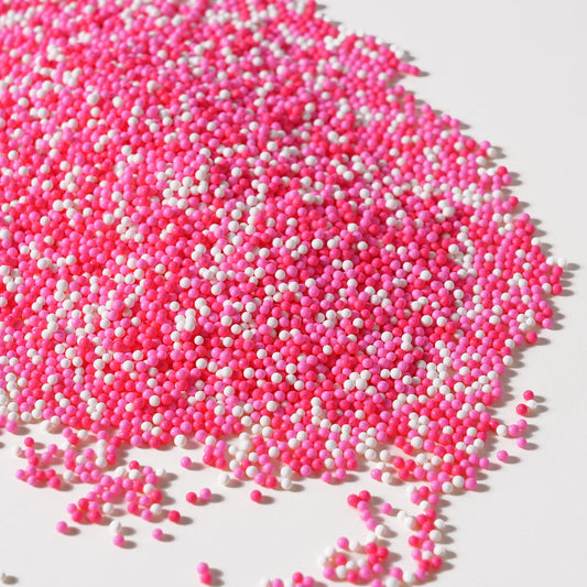 Pink Sprinkles for Cupcakes, 2 mm Pink and White Pearl Sprinkles, Nonpareils Sprinkle for Cookies, Cake, Ice Cream, Macarons, and Baking(120g/4.23oz)