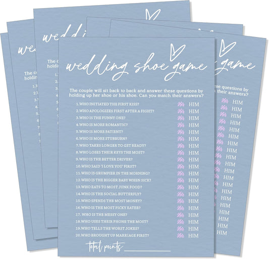 Fun Wedding Games Set - 25 Bridal Shower Games Cards, Engaging Bridal Party Entertainment for Wedding Shower, Engagement Party & Reception Fun a Must-Have for Minimalist Newlywed Game - B06