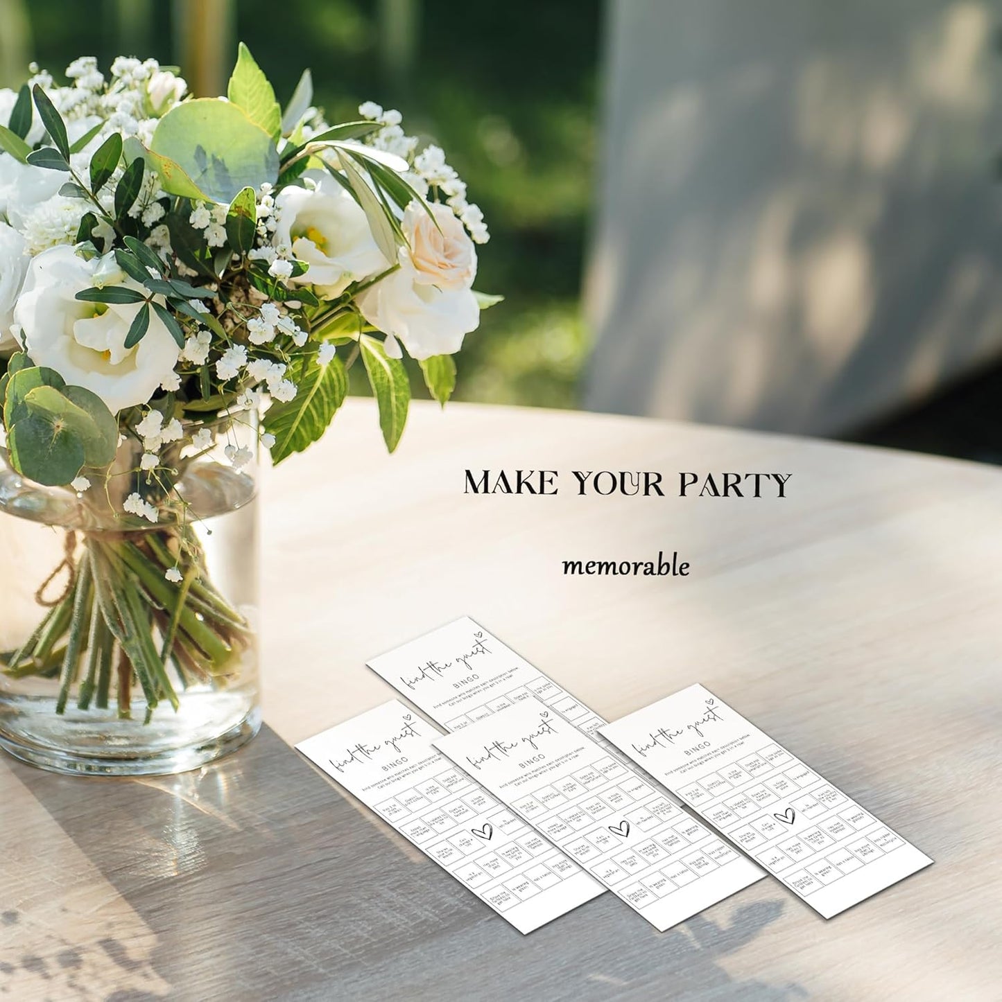 Bridal Shower Games, Find The Guest Bingo, 25Pcs 4x9inch Minimalist White Double-Sided Bridal Game Cards, Wedding Shower Games for Guests, Engagement Bachelorette Party Supplies - A16