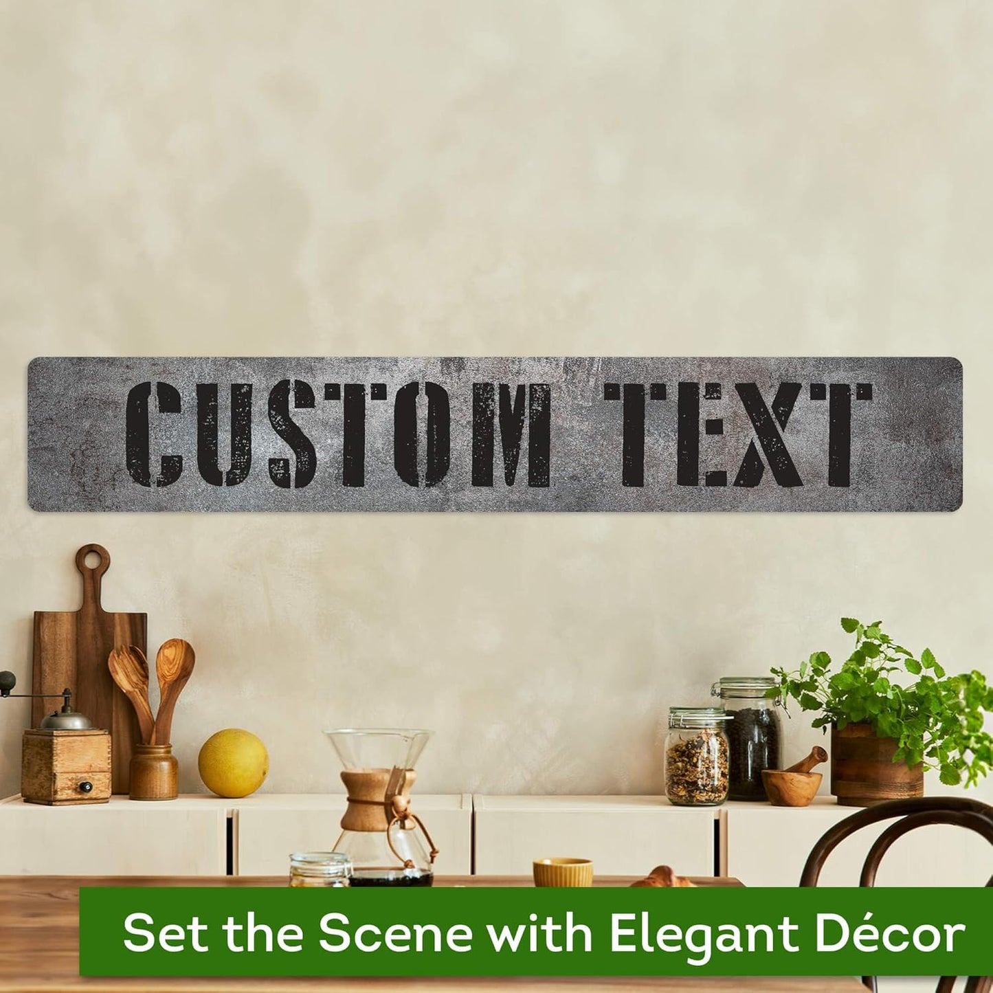 Custom Sign, Custom Street Sign, 11 Font Colors, 13 Font Styles, 4 Hole Options, 22 Sizes, 6x36 Inches, Rust Free DiBound, Fade Resistant, Made in USA by My Sign Center (Grunge Metal)