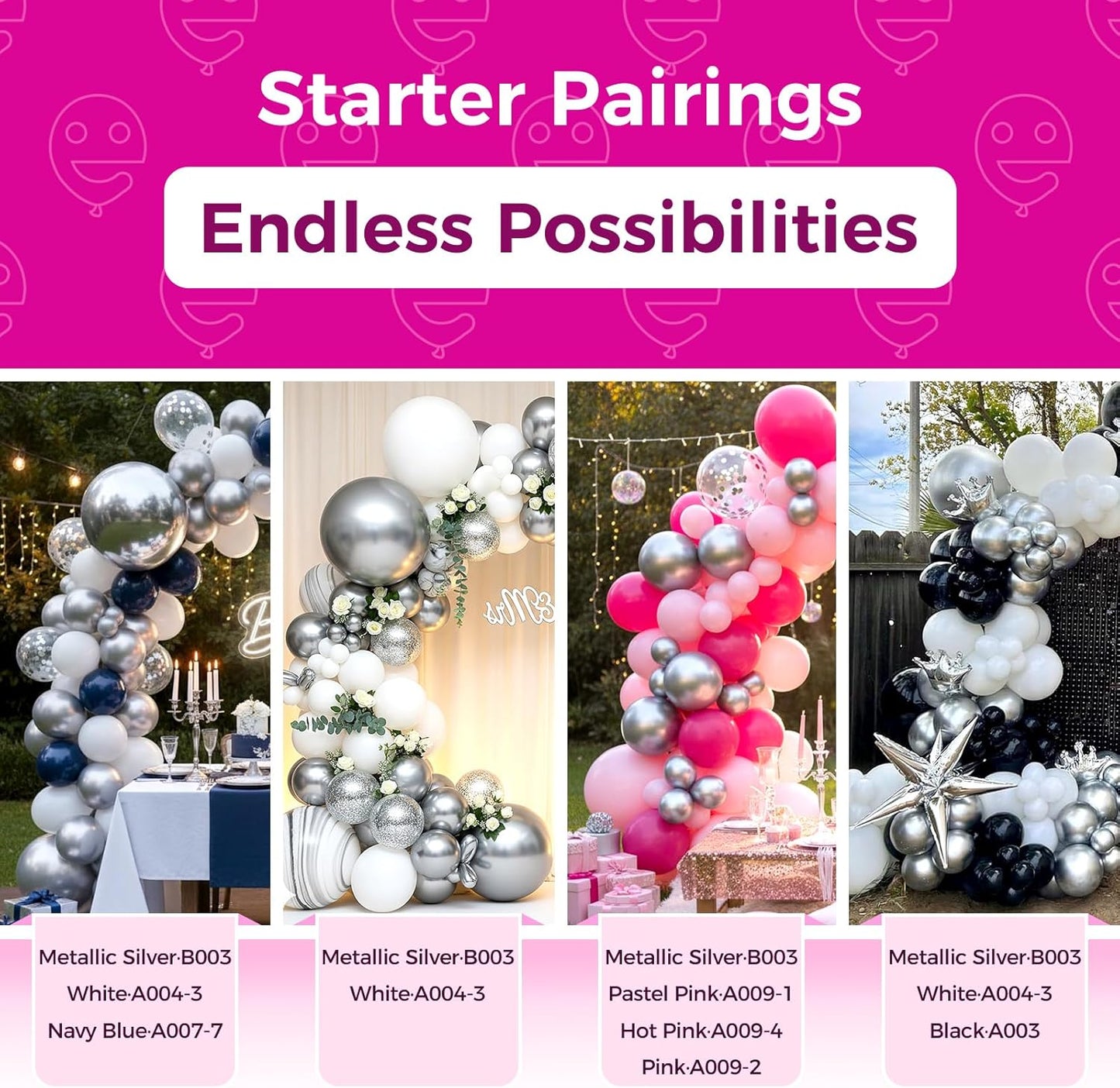 Bezente Metallic Silver Balloons Latex Balloons - 150 Pack 5 inch Chrome Silver Helium Balloons for Wedding Birthday Bridal Shower Graduation Anniversary Party Decorations