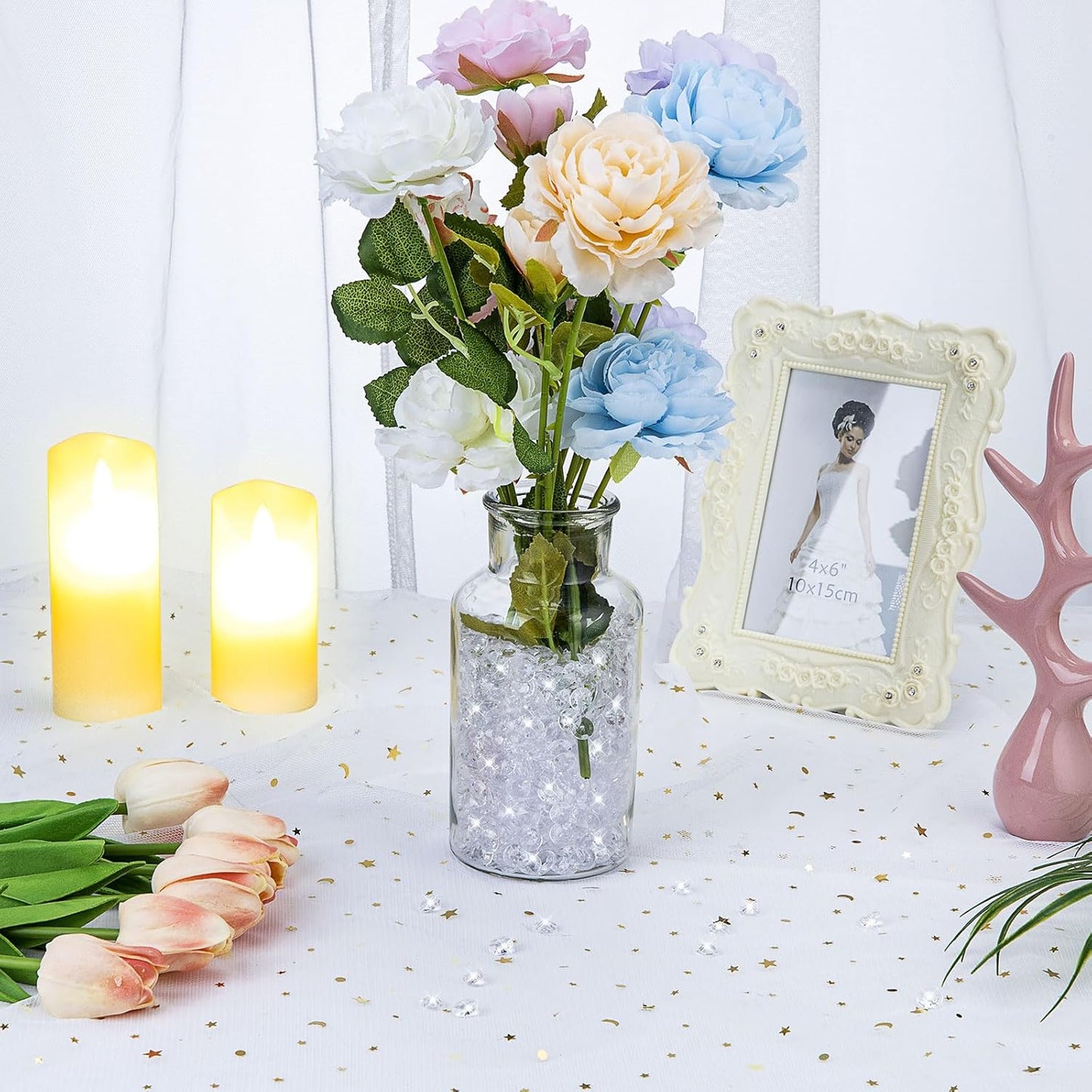 5000 pcs/Pack Wedding Table Scatter Confetti Crystals Acrylic Diamonds 6 mm Rhinestones for Wedding, Bridal Shower, Vase Beads Decorations (6mm, Coffee)