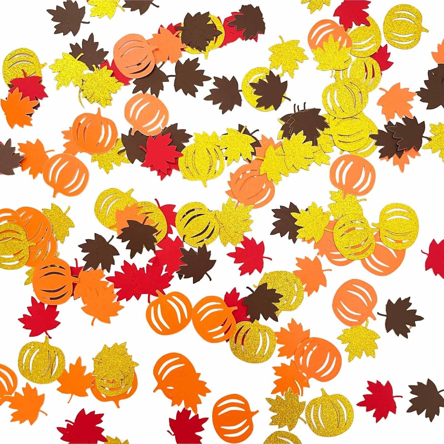 200 Pcs Fall Confetti Glitter Fall Maple Leaf Shape Autumn Thanksgiving Table Scatters Confetti for Thanksgiving Decorations Maple Leaf Party Sets