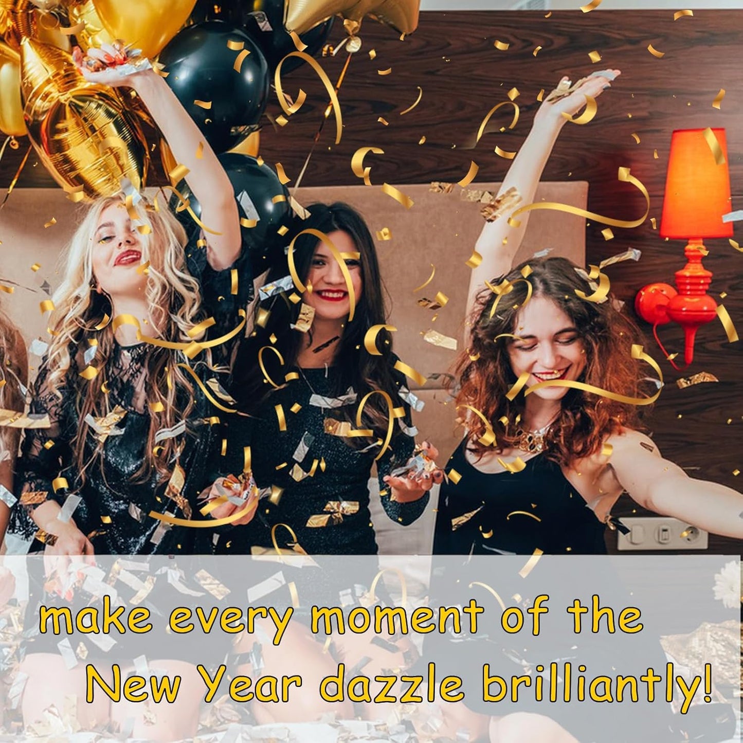 16 Inch [6 Pack] Golden Confetti Cannon Party Poppers Party Supplies, Air Powered | Launches 20-25ft | Celebrations,Graduation ceremony,Birthdays,New Years Eve,Christmas and Weddings (golden)