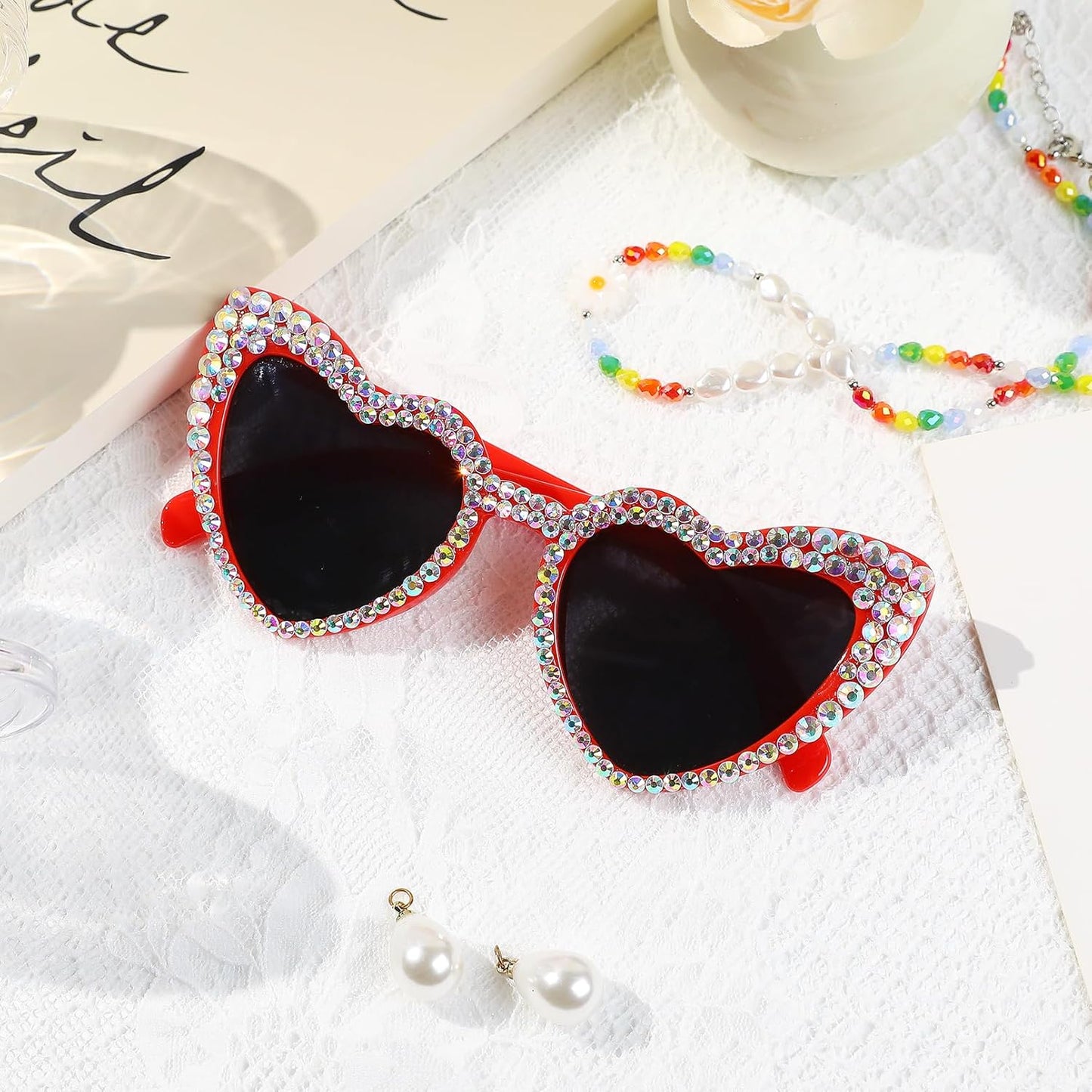 YOGFIT Heart Sunglasses for Women Fashion Classic Love Eye Protection Sunglasses Vintage Cute Heart Sunglasses