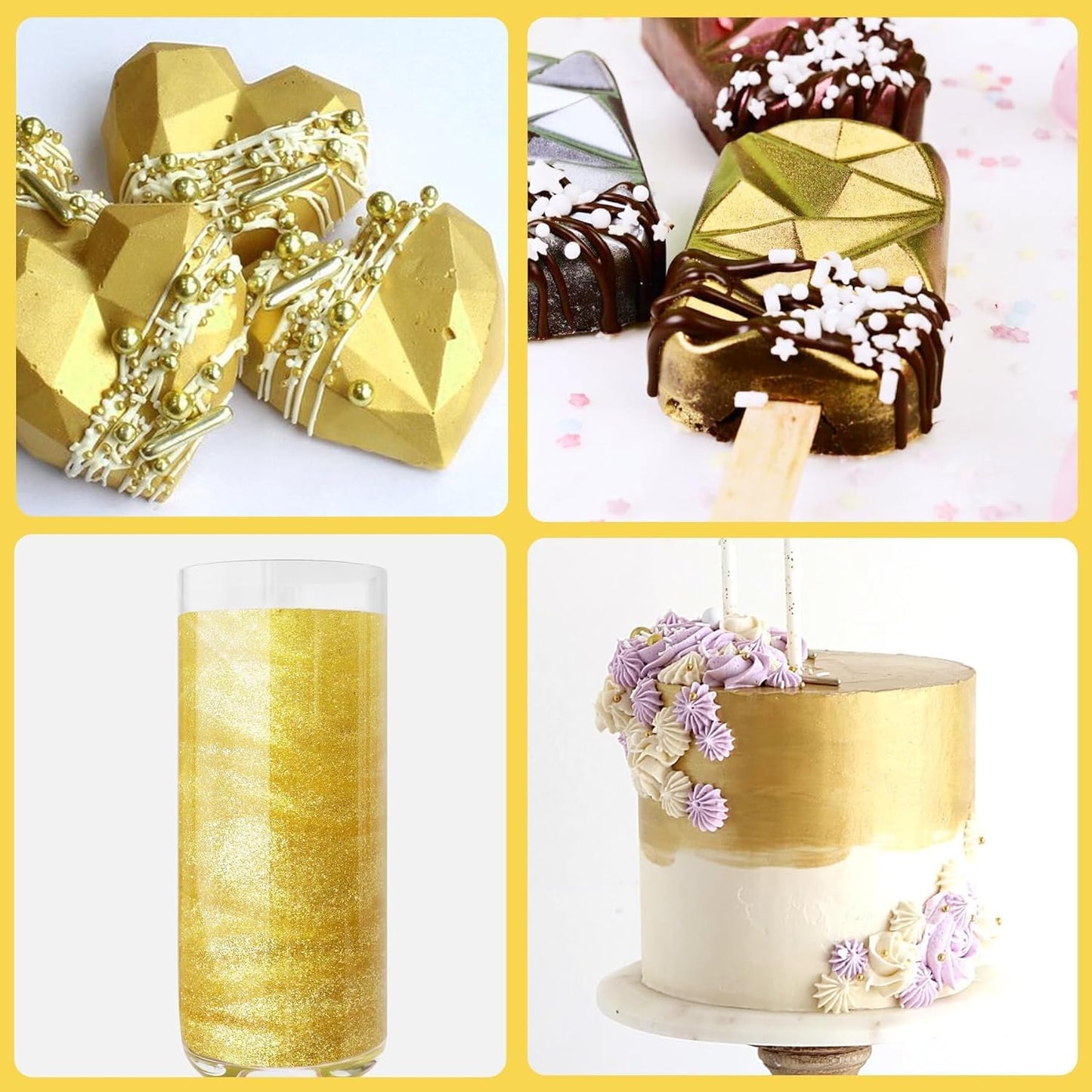 Edible Glitter - 30g / 1oz Luster Dust Edible Glimmer Powder for Sparkling Drinks, Foods, Wine, Cake - Food Grade Shimmer Dust Powder for Baking, Beverage, Cookies Decoration