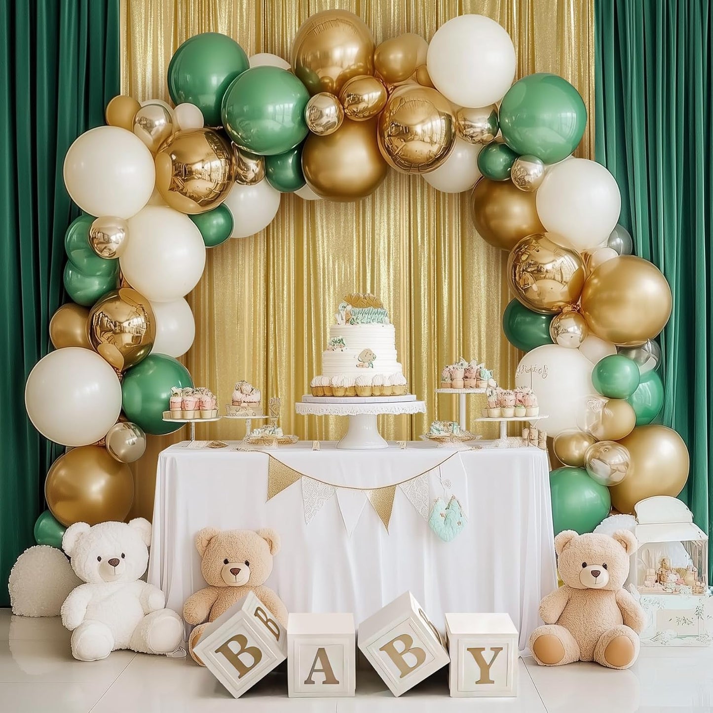 Outpain 10x10ft Gold Sequin Backdrop Curtains -Heavy Duty Gold Photography Backdrops with Non-Shedding Glitter, Wrinkle-Free Stage Drapes for Wedding/Christmas/Studio Shoots (5x10ft 2 Panels)