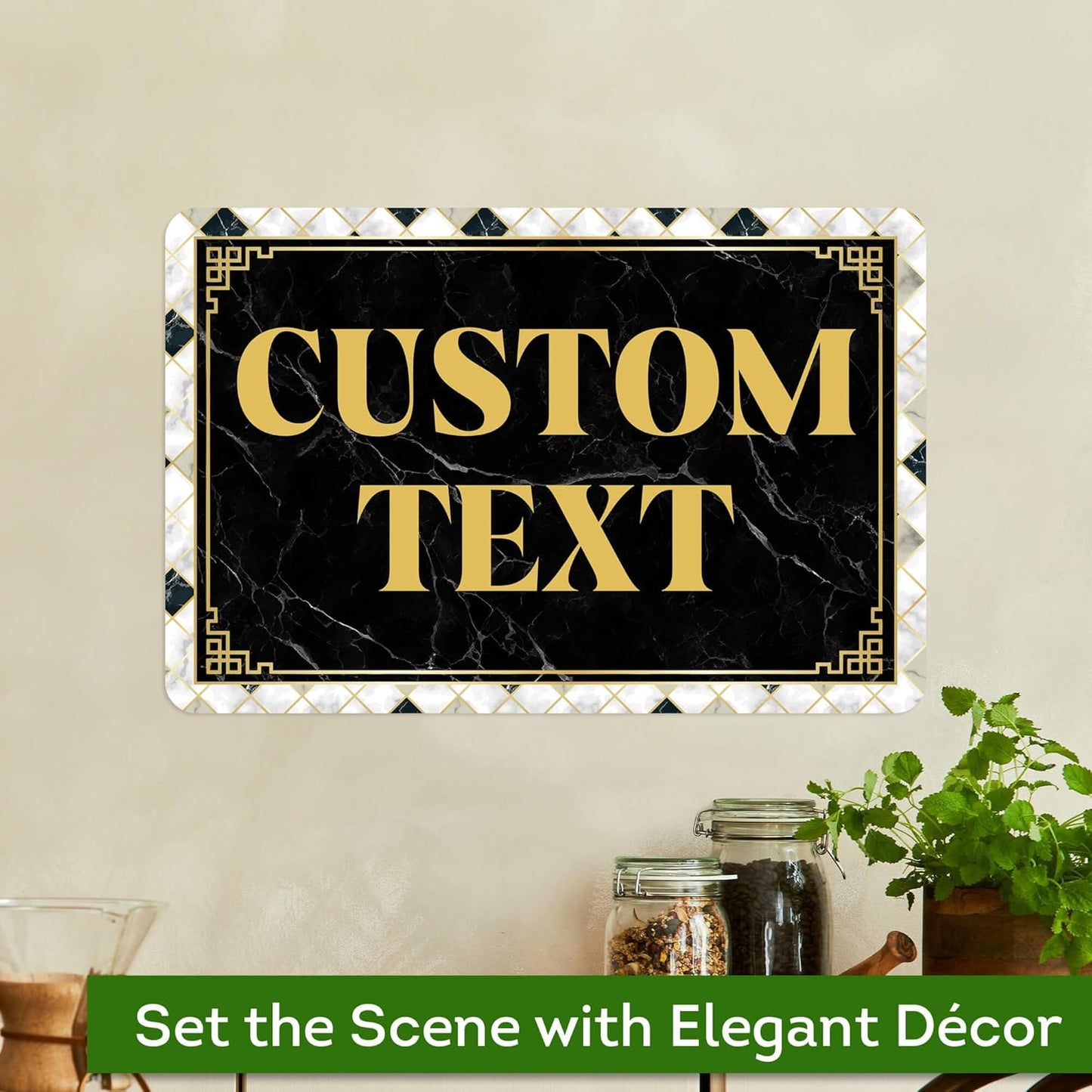 Custom Sign, Custom Street Sign, 11 Font Colors, 13 Font Styles, 4 Hole Options, 22 Sizes, 12x18 Inches, Rust Free DiBound, Fade Resistant, Made in USA by My Sign Center (Marble Tile)