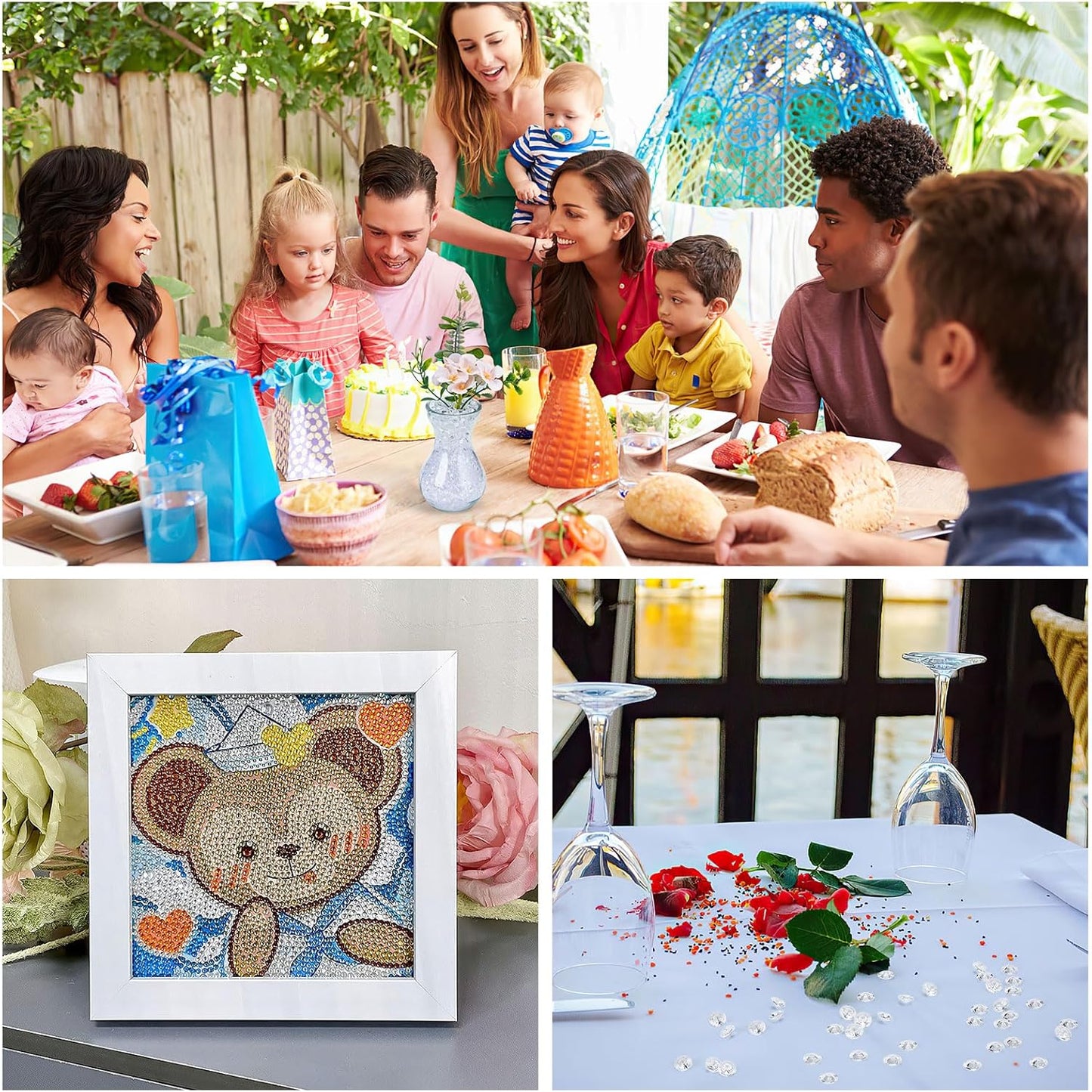 2000 pcs/Pack Wedding Table Scatter Confetti Crystals Acrylic Diamonds 8 mm Rhinestones for Wedding, Bridal Shower, Vase Beads Decorations (8mm, Burgundy)