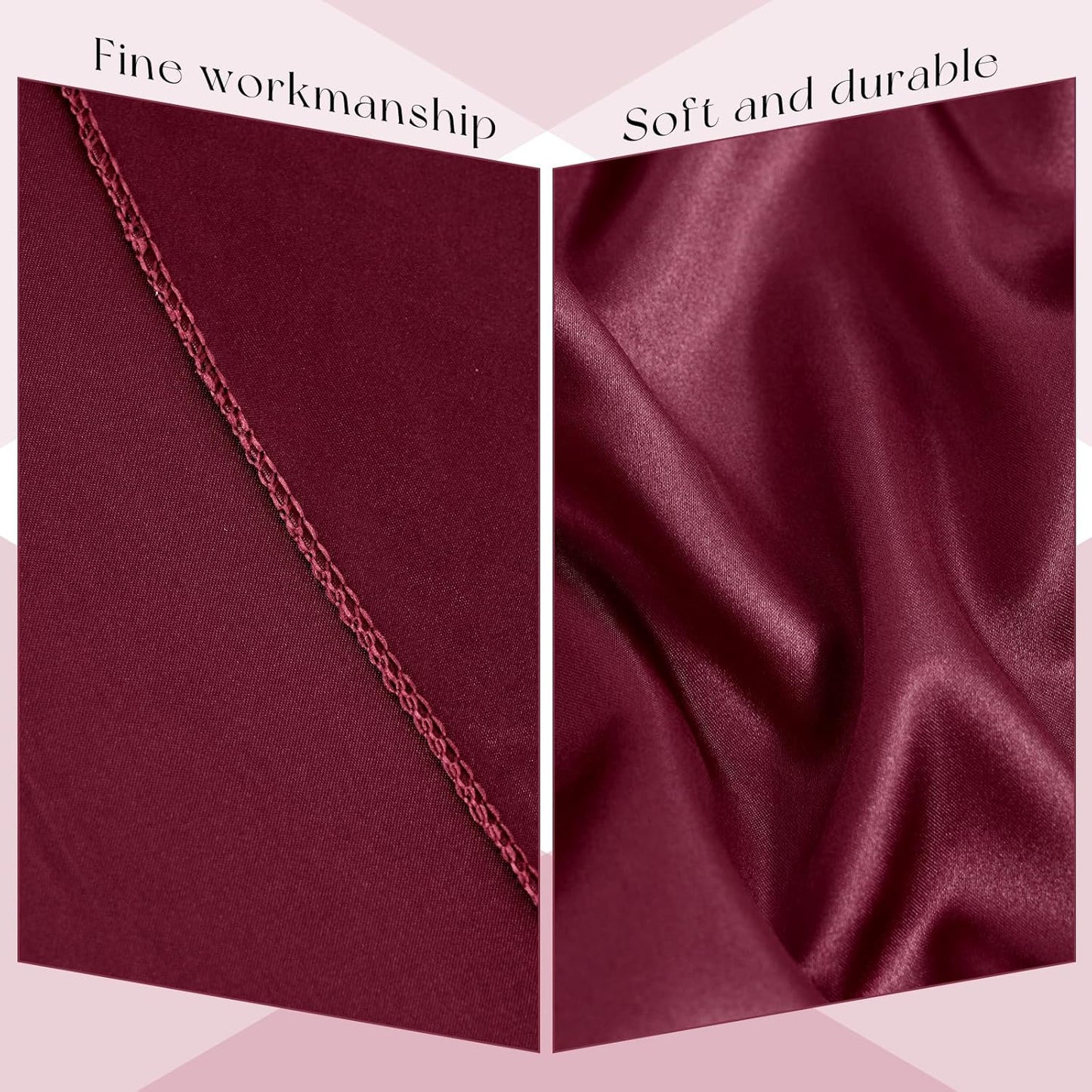 6 Packs Satin Tablecloth 120 Inch Burgundy Round Table Cloth Silk Tablecloth Smooth Fabric Overlay Satin Table Cover Decoration for Wedding Party Banquet Events