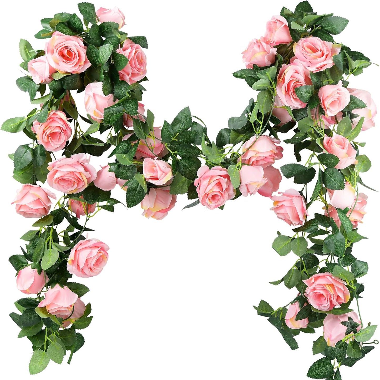 FiveSeasonStuff 28 Ft 4 Rose Silk Flower Garlands Artificial Flowers Decoration Hanging Floral Decor for Wedding Baby Shower Birthday Party Garden (Amaranth Pink)