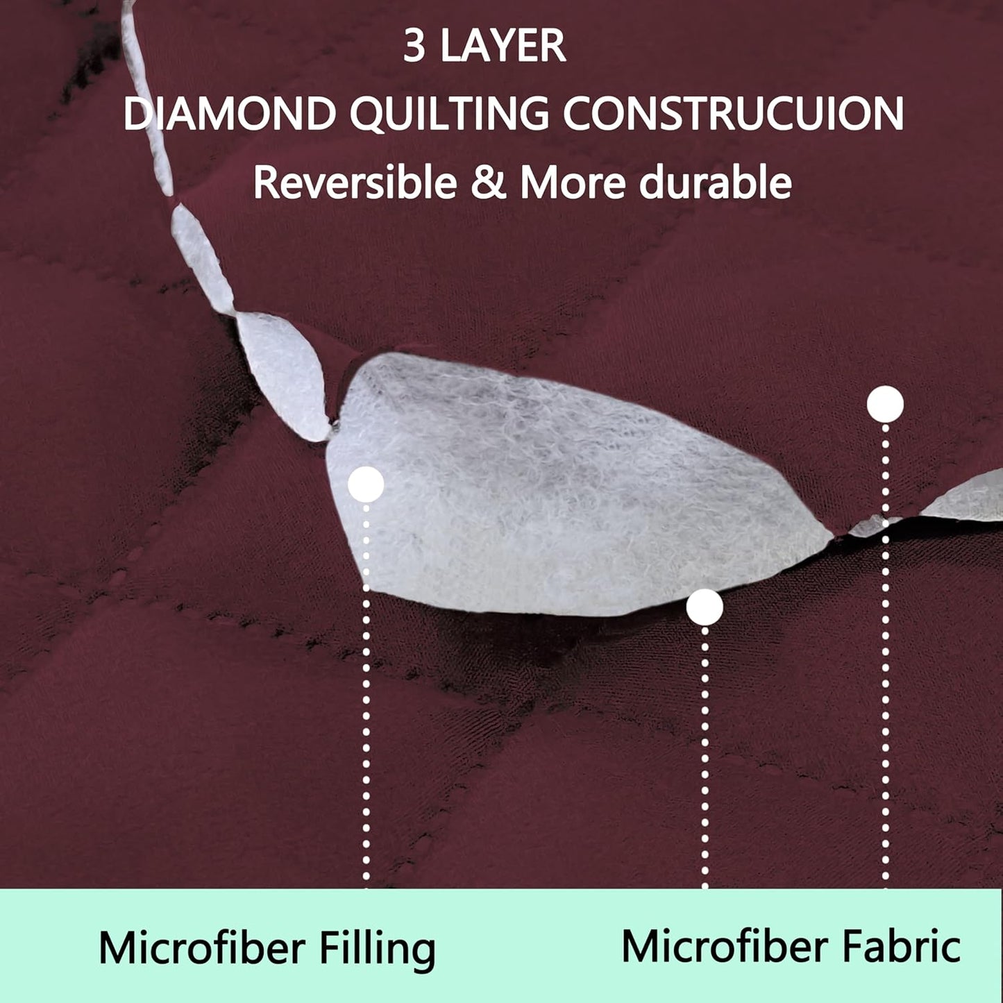 Reversible Loveseat Sofa Covers Couch Cover Furniture Protector(Loveseat Small,Burgundy/Camel)