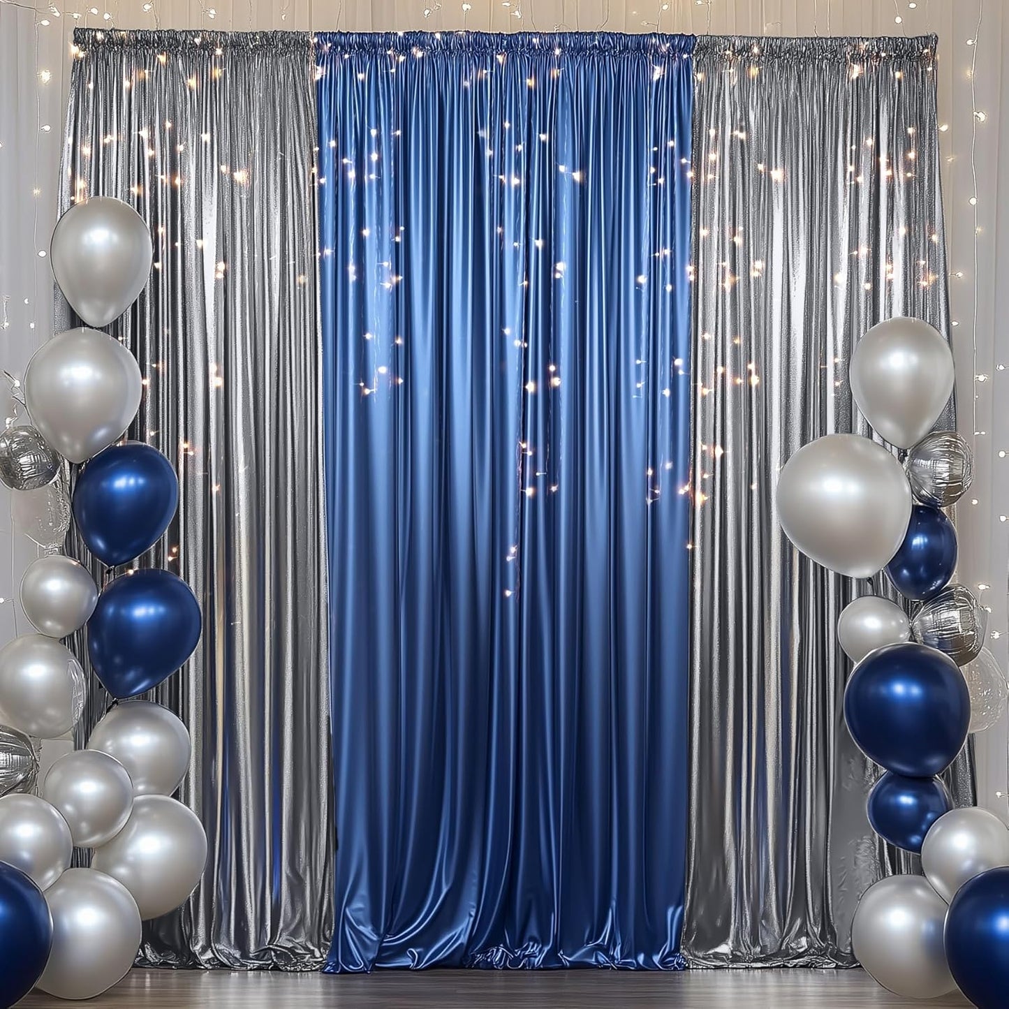 Outpain Thick 10 ft x 10 ft Black Silver Sequin Backdrop Curtain for Parties, Wrinkle Free Glitter Photo Backdrop Drapes 2 Panels 5x10ft Black Silver Back Drop Cloth for Wedding Photography Background