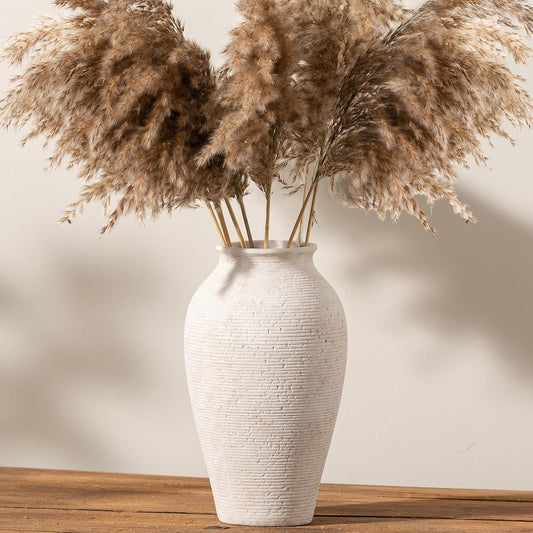 Ceramic Flower Vase Home Decor - Large Tall Farmhouse Table Vases Rustic Vintage Living Room Kitchen Bedroom Decorations for House Book Shelf Office Coffee Desk Dining Fireplace (11" Rustic)