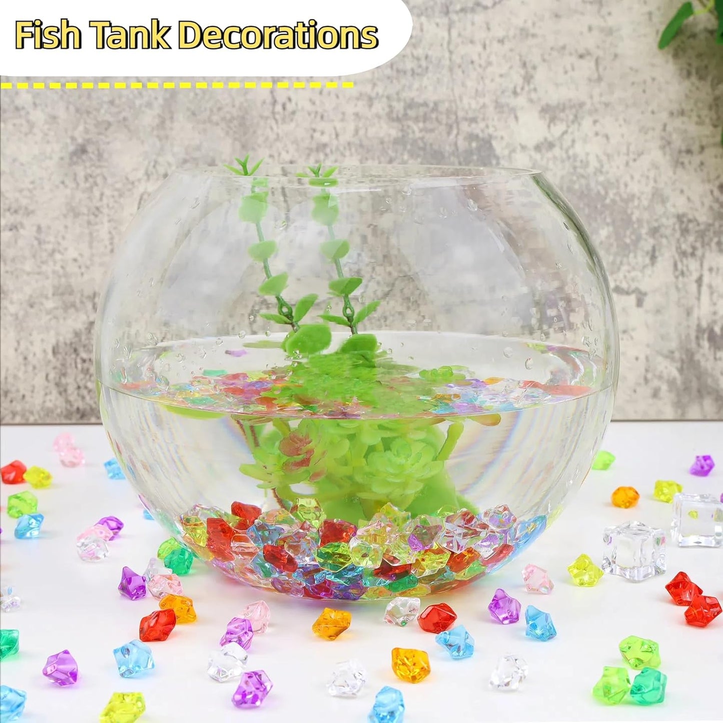 YATOJUZI 500pcs Fake Ice Cubes Blue Acrylic Crushed Rocks Vase Fillers Plastic Diamonds Gems for DIY Party Wedding Centerpiece Table Scatter Prop Display 0.5" (Only Blue)