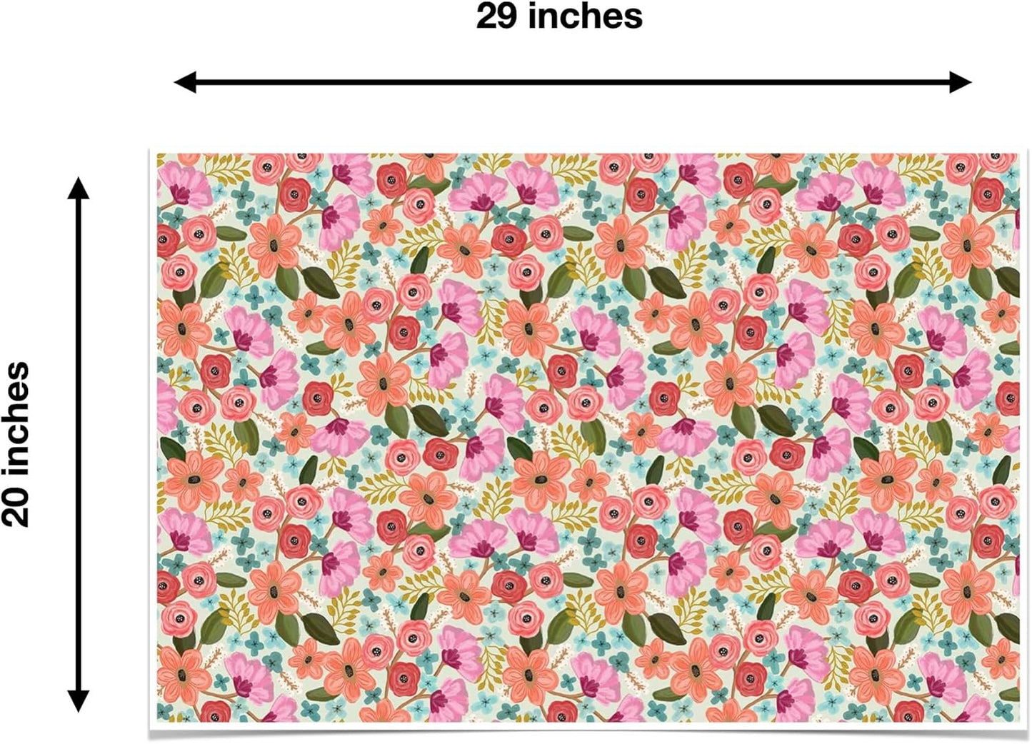 Colors of Rainbow - Gypsy Floral - 12 Sheets, 20 inch X 29 inch - Italian Print Tissue Paper for Decoupage Gift Basket Gift Bag Party Crafts (Gypsy Floral)