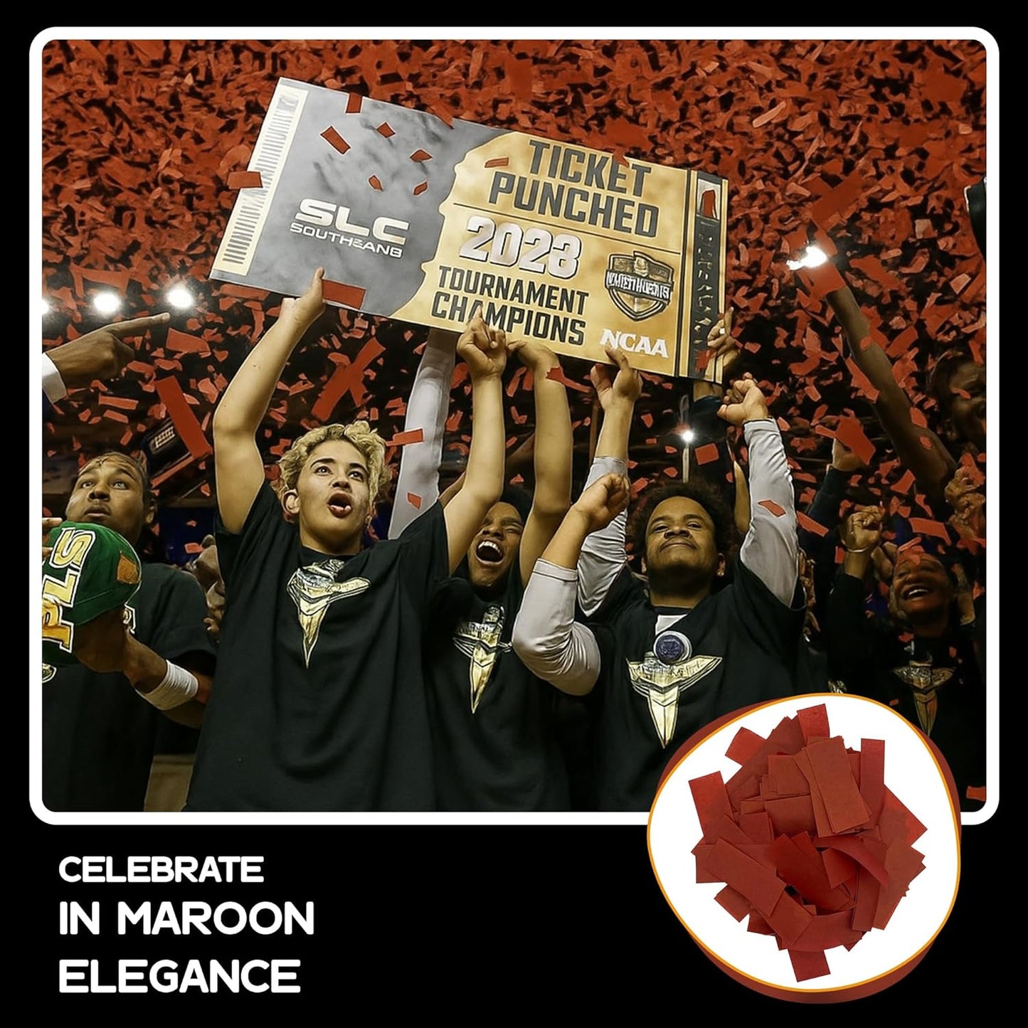 Ultimate Confetti, Maroon Biodegradable Confetti - Rectangular Flame-Resistant and Slow-Falling Tissue Paper Confetti for Cannon and Launcher use – Best for Parties Celebrations - 20 lb, 320 oz