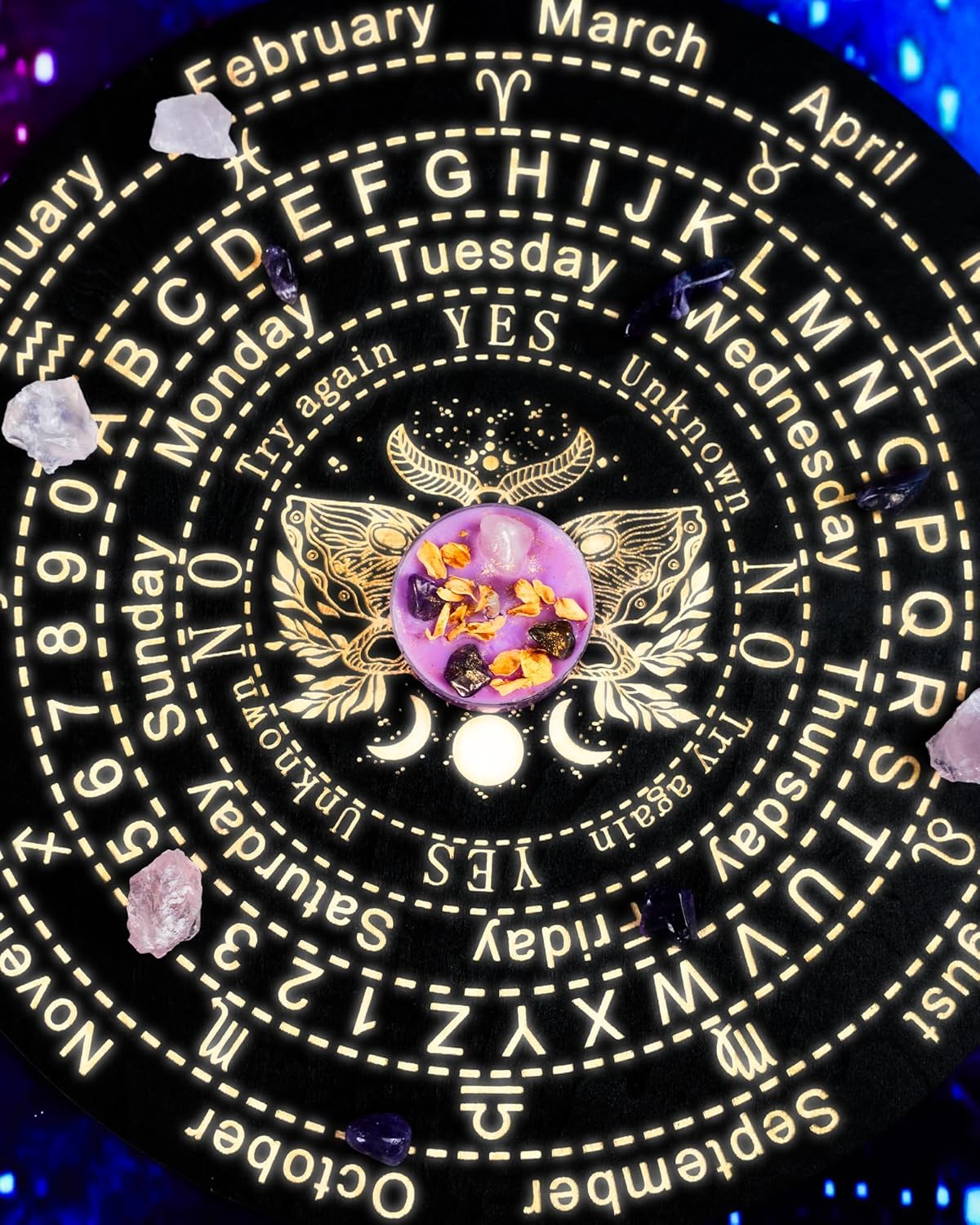 Tealight Soy Candles with Crystals And Herbs, Handmade Energy Candles, Healing Crystal Soy Candles, Aromatherapy Candles. (Purple)