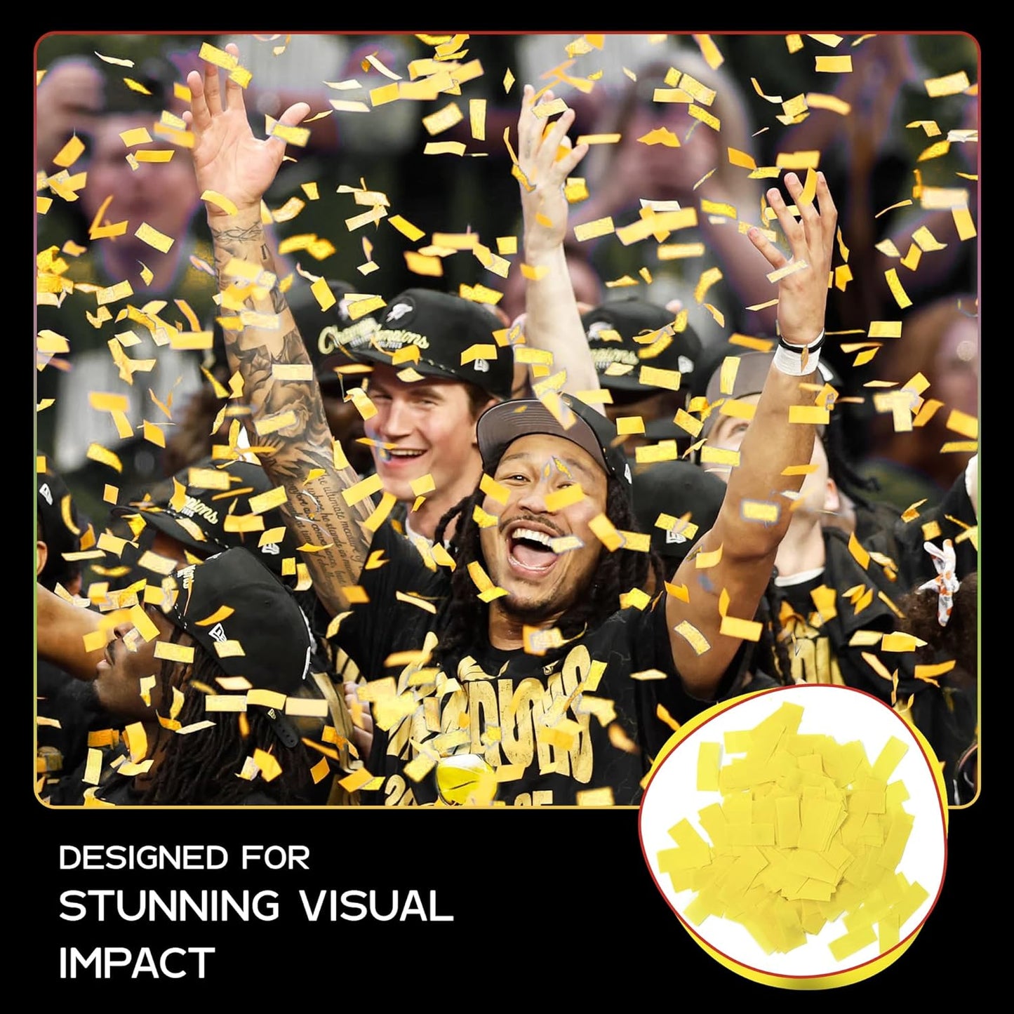 Ultimate Confetti, Biodegradable Confetii - Rectangular Yellow Fluttering Tissue Paper Confetti for Cannon and Launcher use - Best for Birthday, Wedding, Parties and Events - 1 lb, 16 oz