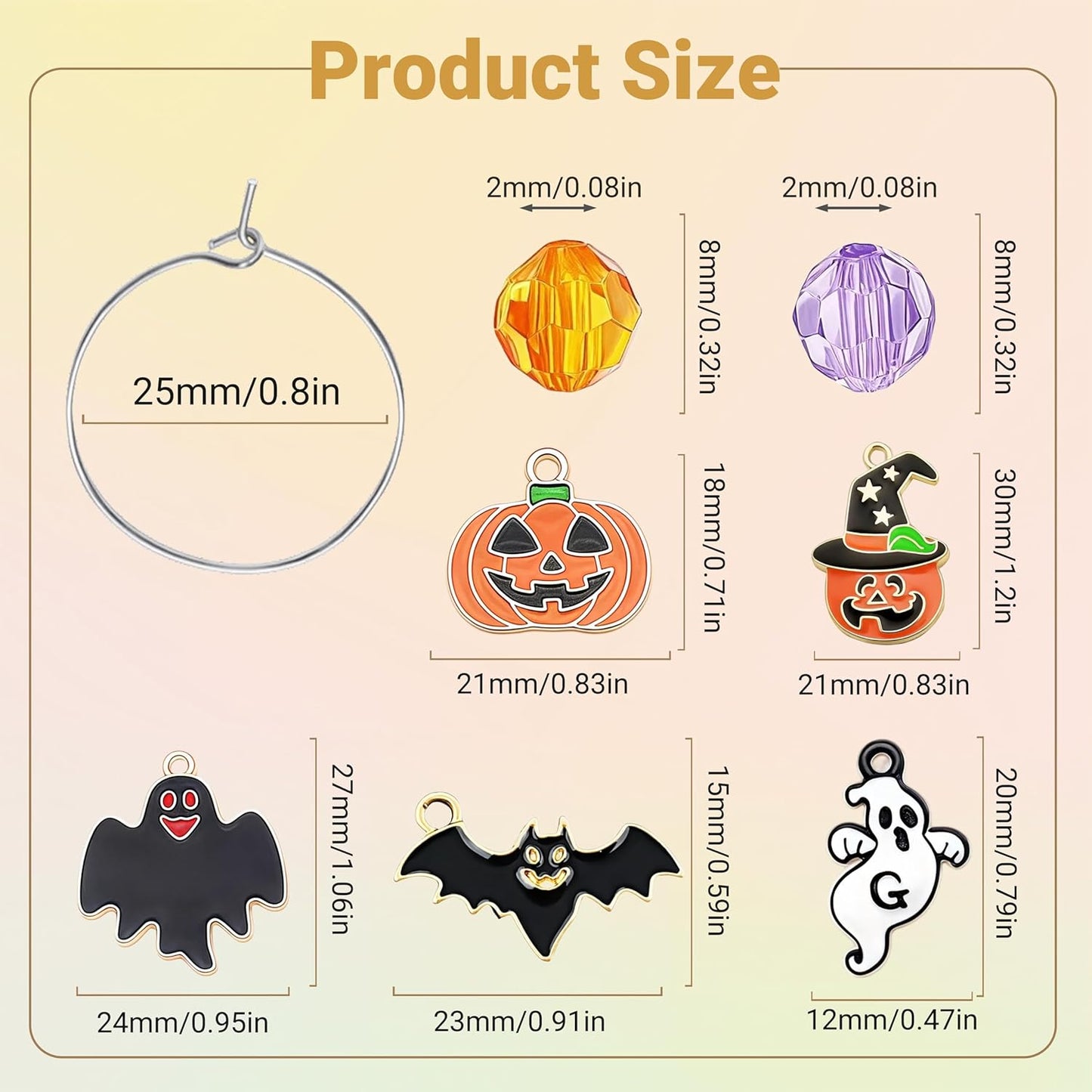 50 Sets Wine Glass Charms, Wine Charms for Stem Glasses, DIY Reusable Drink Markers for Weddings & Bachelorette with Alphabet Beads