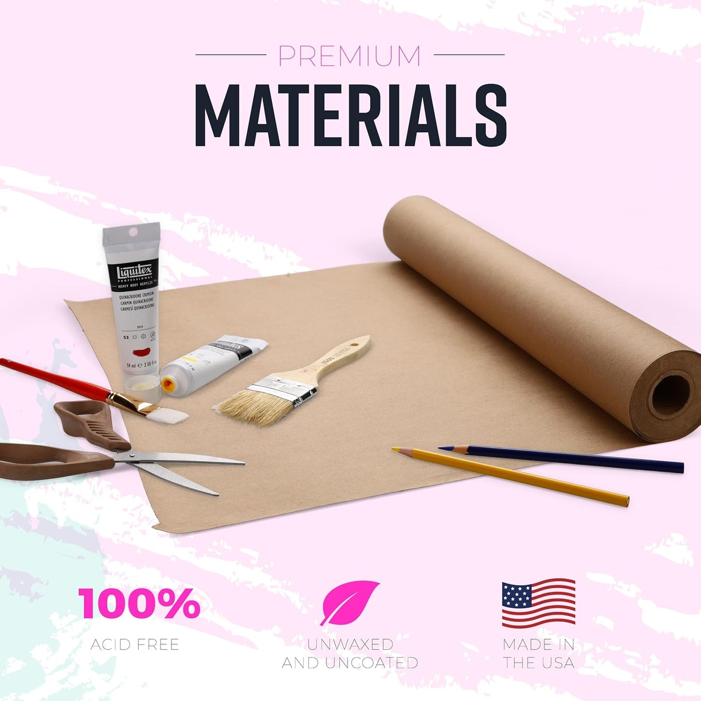 Large Brown Kraft Paper Roll - 36" x 1200" (100 ft) - Made in USA - Ideal for Gift Wrapping, Packing, Moving, Postal, Shipping, Parcel, Wall Art, Crafts, Bulletin Boards, Floor Cover or Table Runner