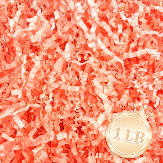 1 LB Fluorescent Pink Crinkle Cut Paper Shred Filler Great for Gift Wrapping, Fluorescent Pink Basket Fillers, Birthday, Gift Wrapping, Halloween Thanksgiving Christmas Party Decor Filling Supplies