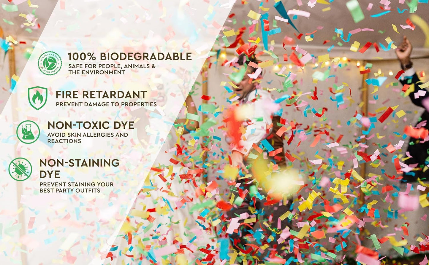 BLUE & GOLD Confetti Poppers - 16" BIODEGRADABLE BLUE & GOLD Confetti Cannon, Party Poppers, Compressed Air Popper, Loud Pop, Confetti Send Off, Wedding Supplies, Wedding Decorations