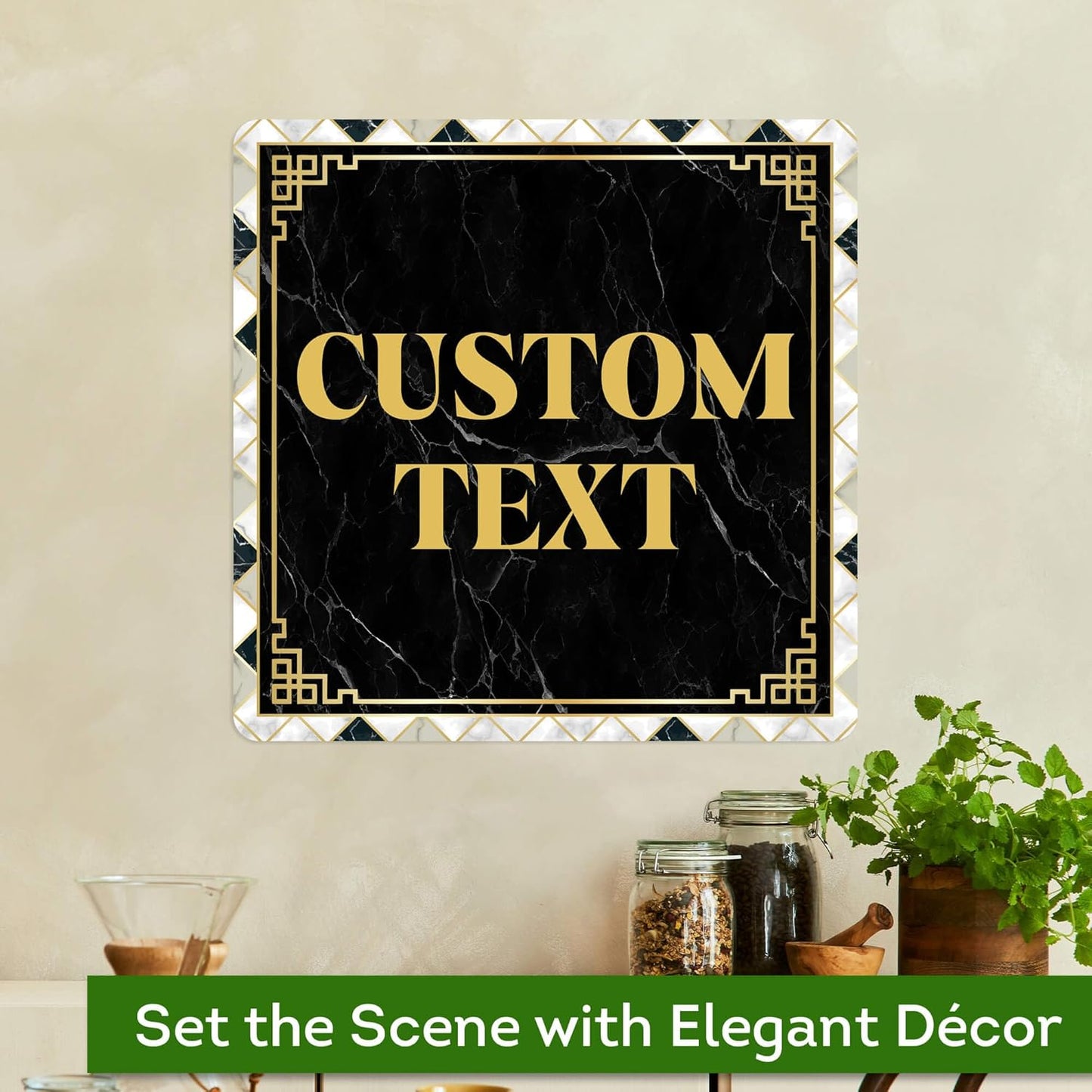 Custom Sign, Custom Street Sign, 11 Font Colors, 13 Font Styles, 4 Hole Options, 22 Sizes, 18x18 Inches, Rust Free DiBound, Fade Resistant, Made in USA by My Sign Center (Marble Tile)