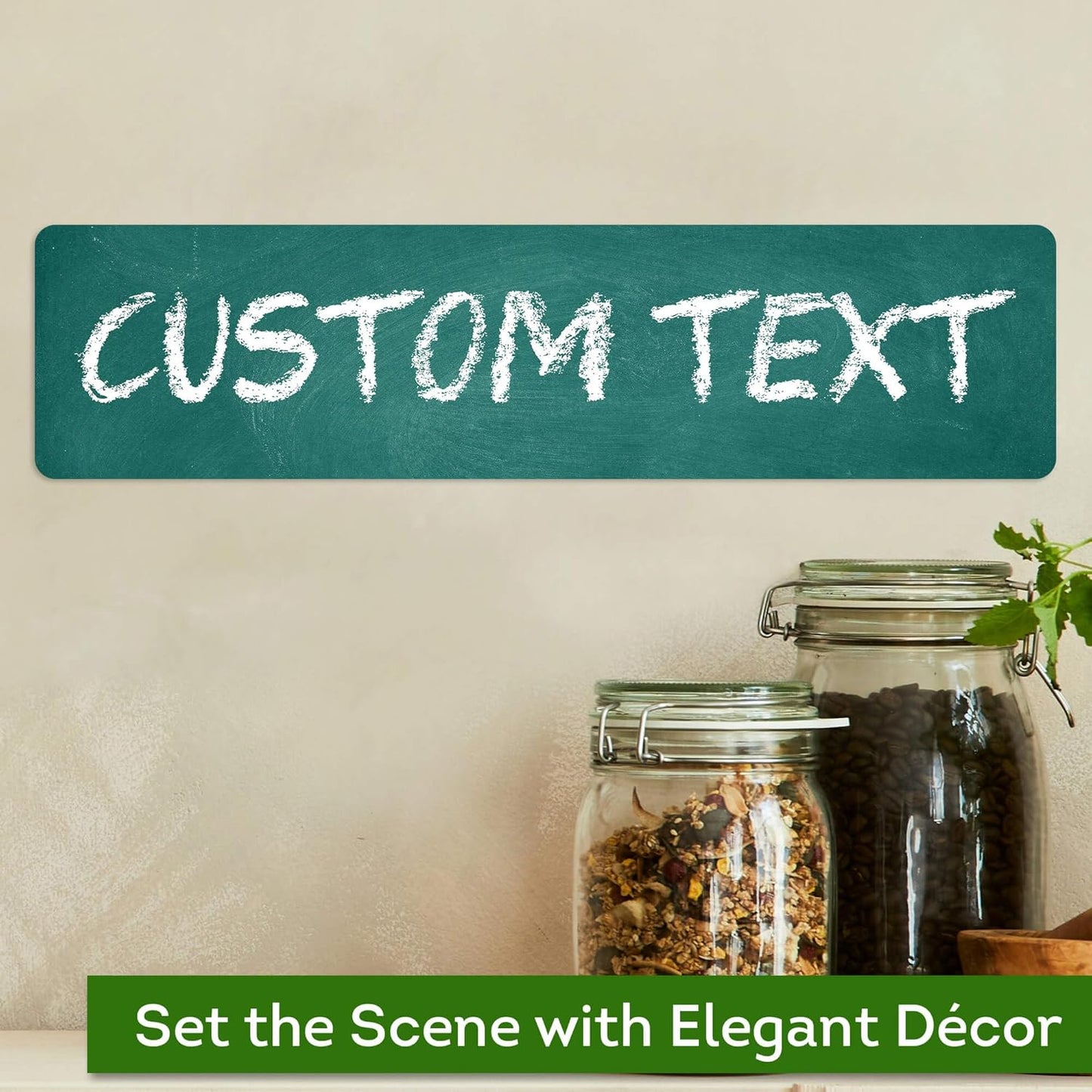 Custom Sign, Custom Street Sign, 11 Font Colors, 13 Font Styles, 4 Hole Options, 22 Sizes, 3x12 Inches, Rust Free DiBound, Fade Resistant, Made in USA by My Sign Center (Chalkboard Green)