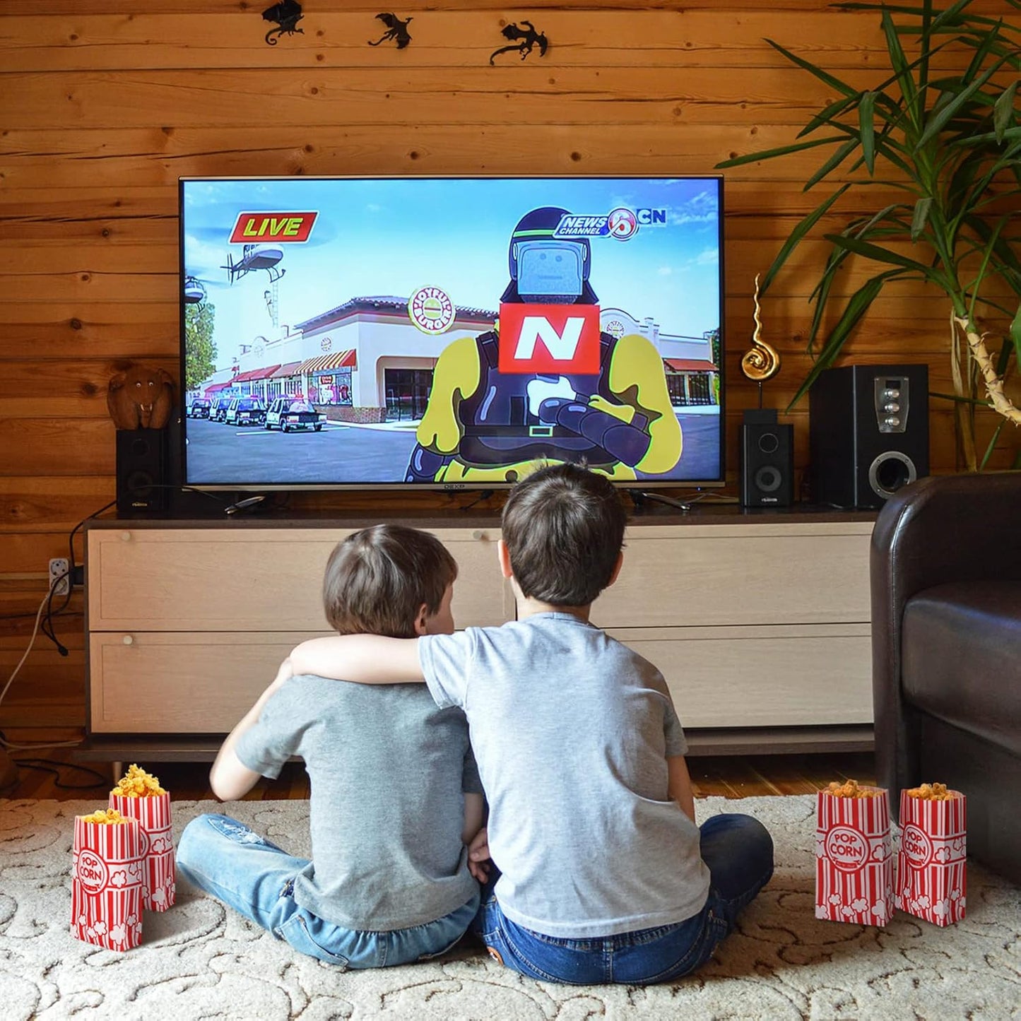 200 Pcs Paper Popcorn Bags Bulk 2 oz Large Flat Bottom Boxes Red and White Disposable Container Sleeve Movie Night Popcorn Bucket for Retro Movie Themed Party Carnival Supplies (Red and White)