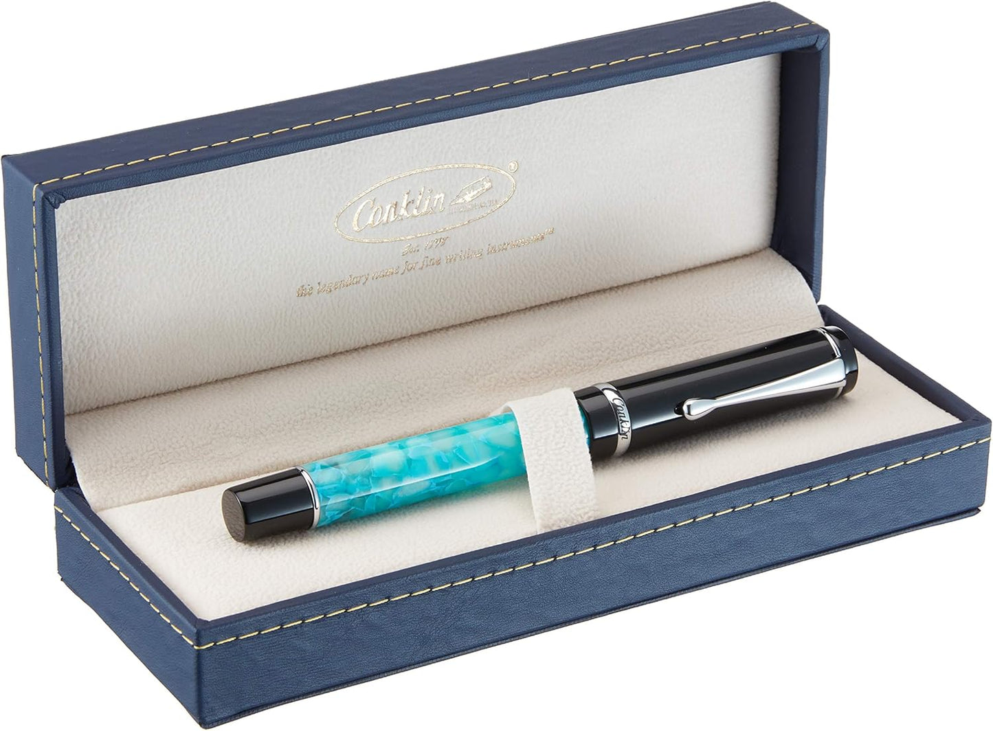 Conklin Duragraph Fountain Pen Turquoise Nights - Flex Nib, Dynamic Writing Tool with Vibrant Finish