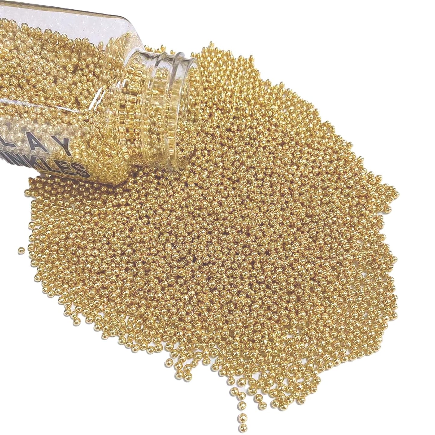 Sentovac Gold Nonpareils Sprinkles Edible 2mm Mini Peals Cake Decorating Sugar Candy Cookie Cake Cupcake Topper Ice Cream Baking Decorations Halloween Christmas Valentines Wedding Supplies