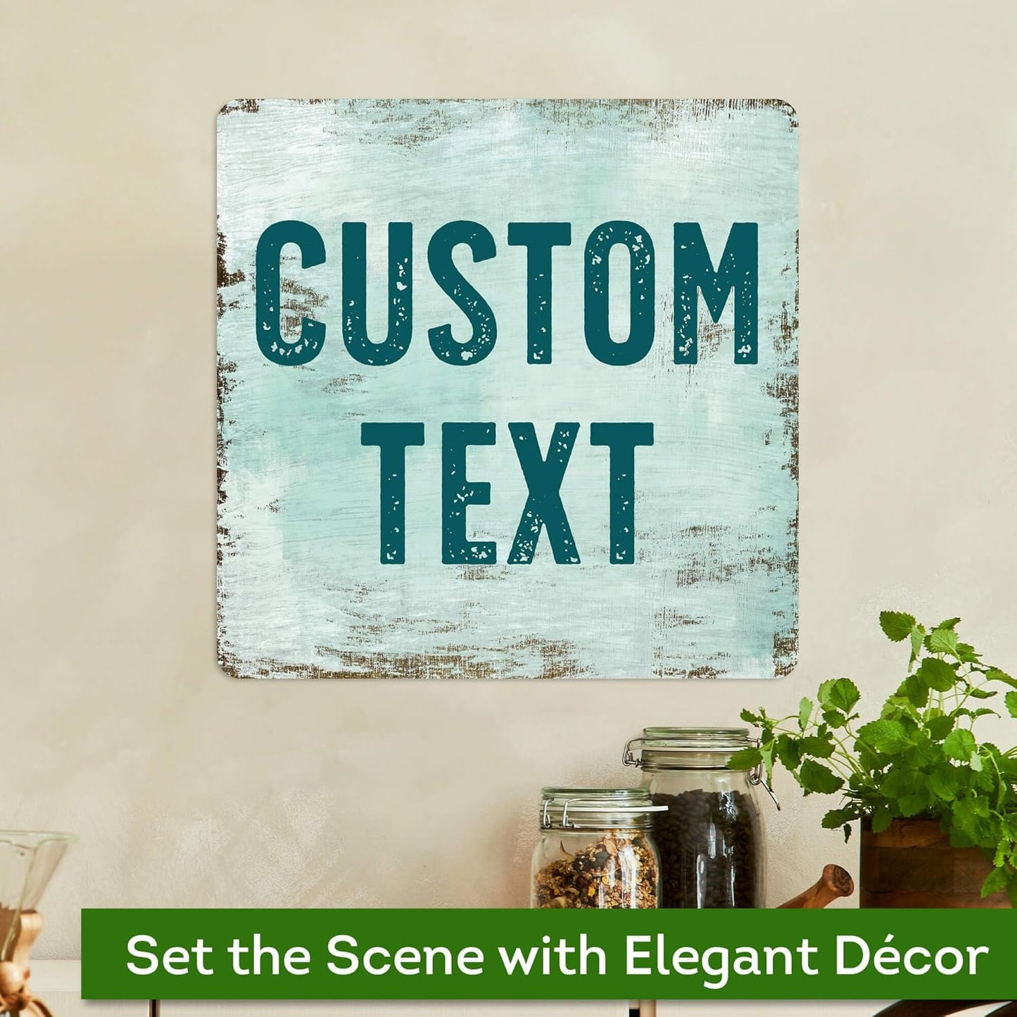 Custom Sign, Custom Street Sign, 11 Font Colors, 13 Font Styles, 4 Hole Options, 22 Sizes, 12x12 Inches, Rust Free DiBound, Fade Resistant, Made in USA by My Sign Center (Shabby Chic)