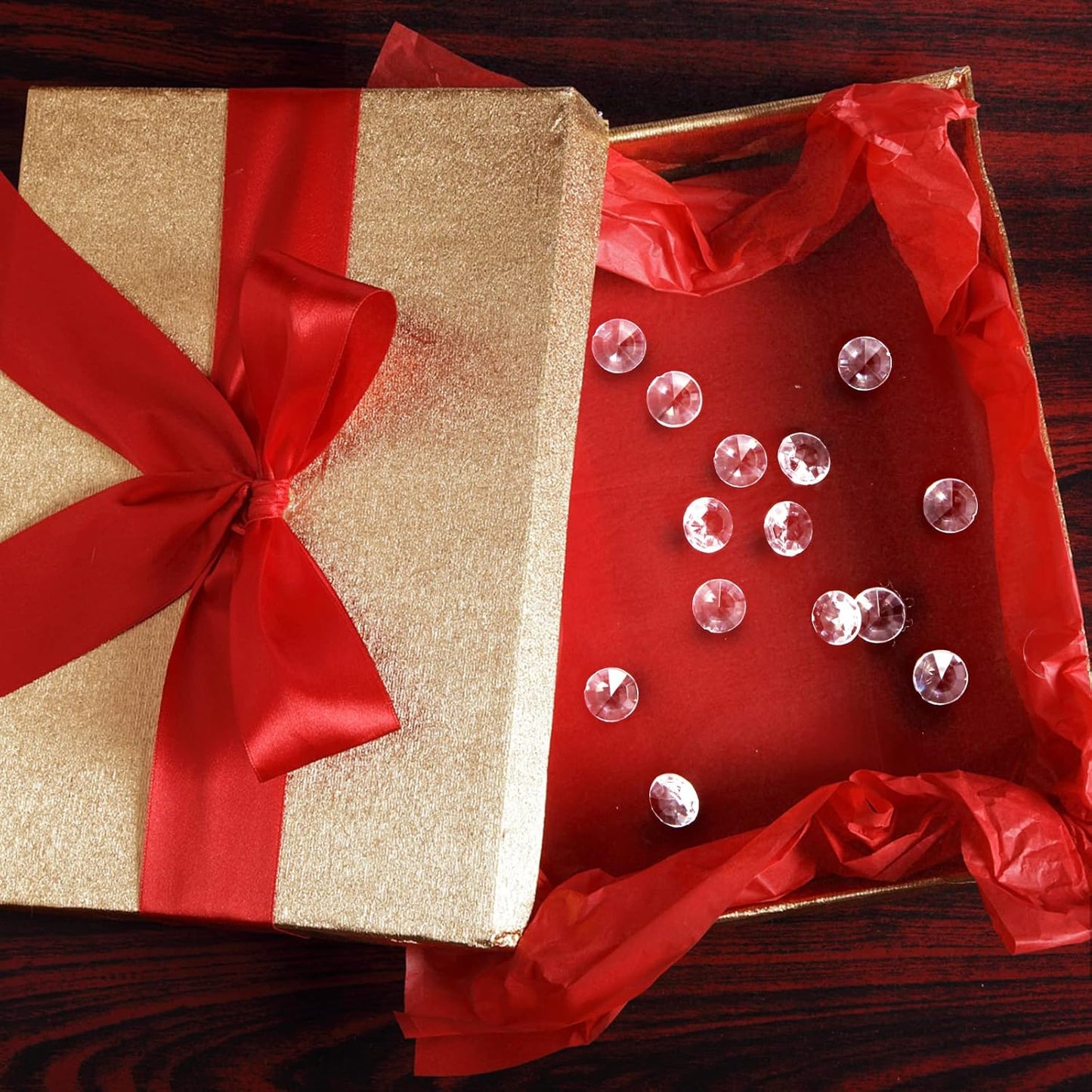 2000pcs Platic Acrylic Gems Fake Acrylic Diamonds Vase filler Beads Faux Diamond Crystals Jewels For Makeup brushes holder Table Scatter Confetti Party Arts Crafts Birthday Wedding Decor