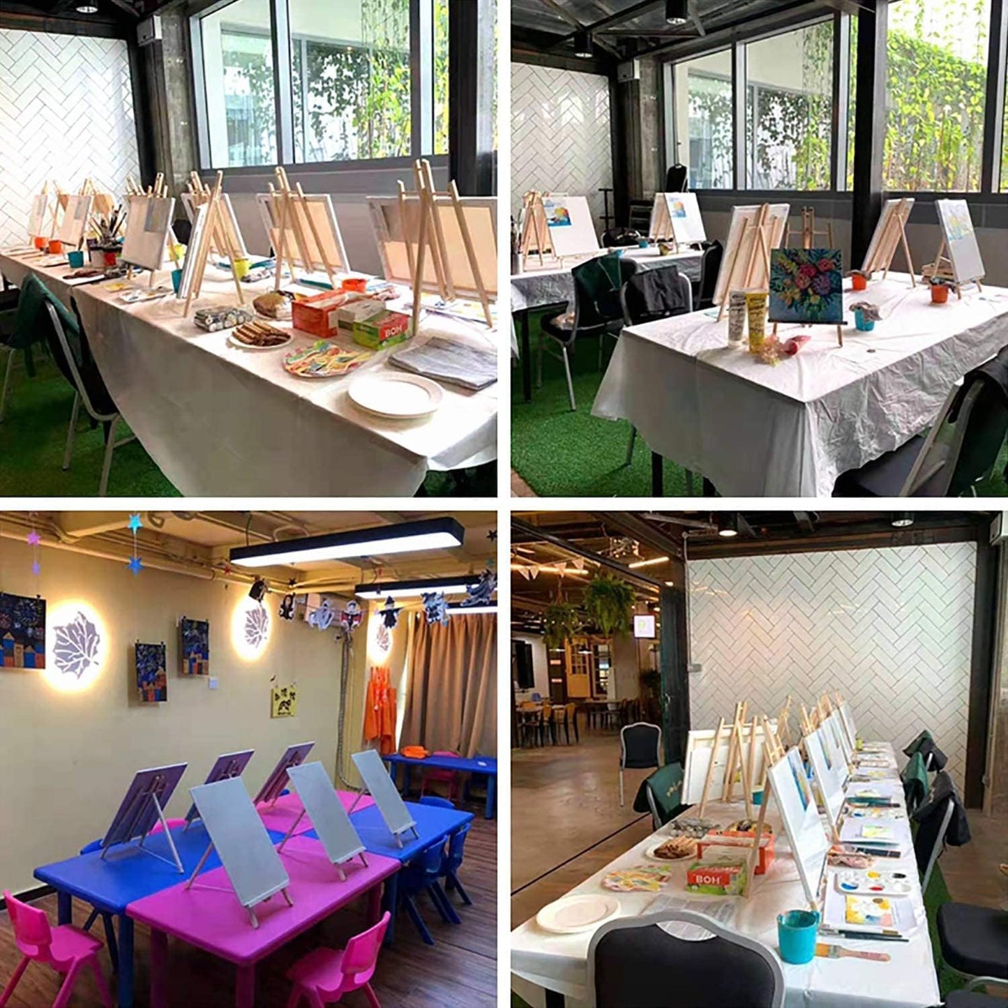 MEEDEN 12 Inch Small Tabletop Easel: 12 Pack Beech Wood Easel for Painting - Display Table Top Easel Canvas Stand for Painting Sign