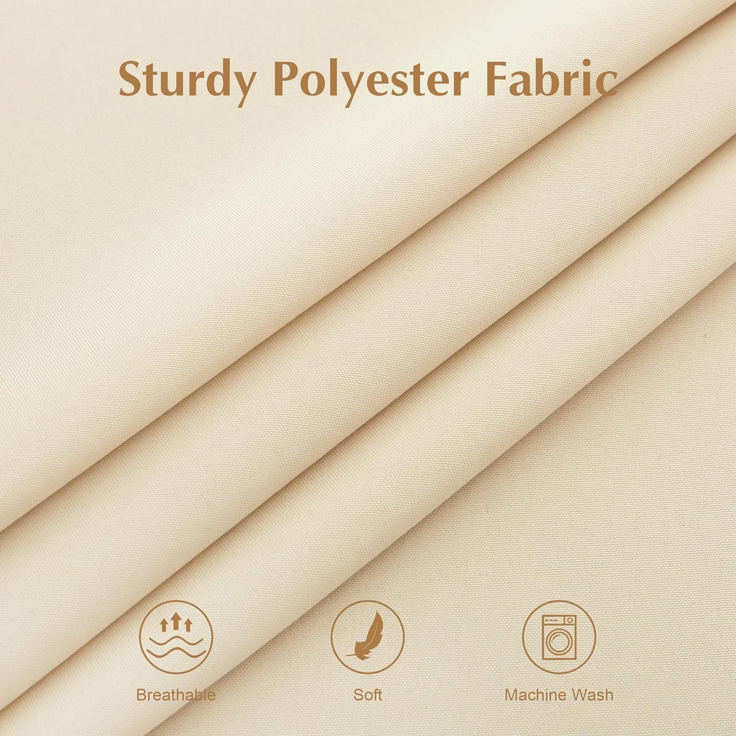 2 Pack Square Table Cloth 52X52 Inch Beige Washable Fabric Tablecloth Polyester Solid Dining Table Cover for Birthday Party Dinner Holiday Outdoor Indoor