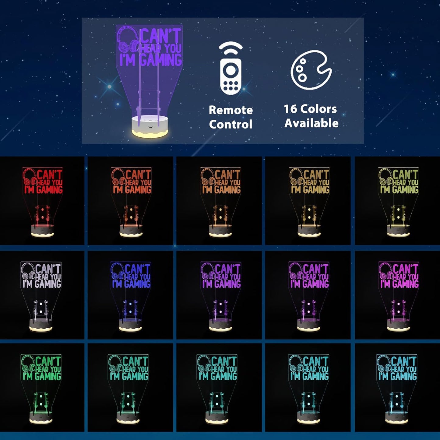 Light Up Headset and Controller Stand, 16 Colors 3D LED Lights Gamepad Headphone Holder with Remote Control, Game Controller Hanger for All Universal Gaming PC Accessories