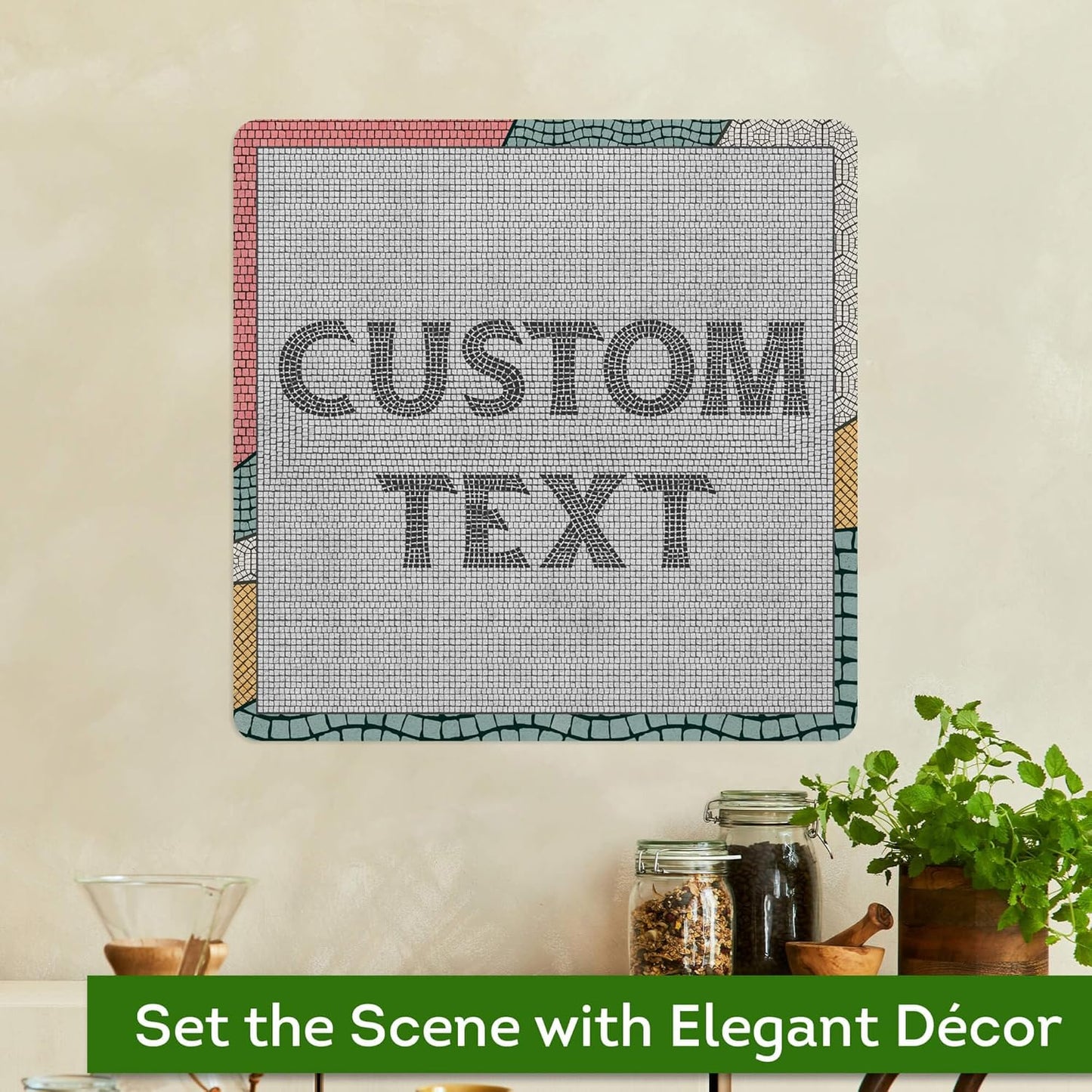 Custom Sign, Custom Street Sign, 11 Font Colors, 13 Font Styles, 4 Hole Options, 22 Sizes, 18x18 Inches, Rust Free DiBound, Fade Resistant, Made in USA by My Sign Center (Fauxsaic 2)