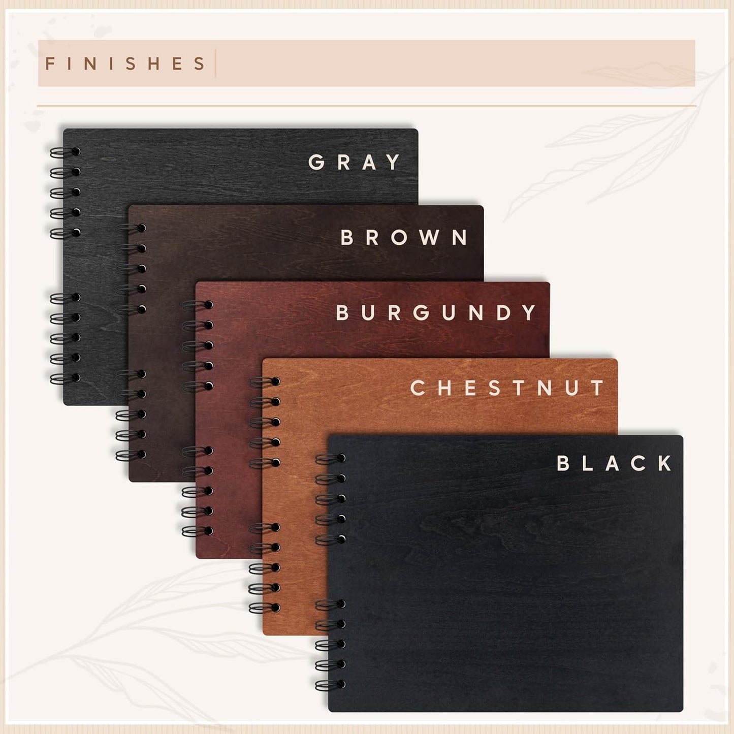 Personalized Wood Wedding Guest Book - 5 Colors/Finishings, 2 Sizes, 12 Designs - Wood Wedding Decorations, Guest Book Signs for Wedding Reception (DESIGN 9)