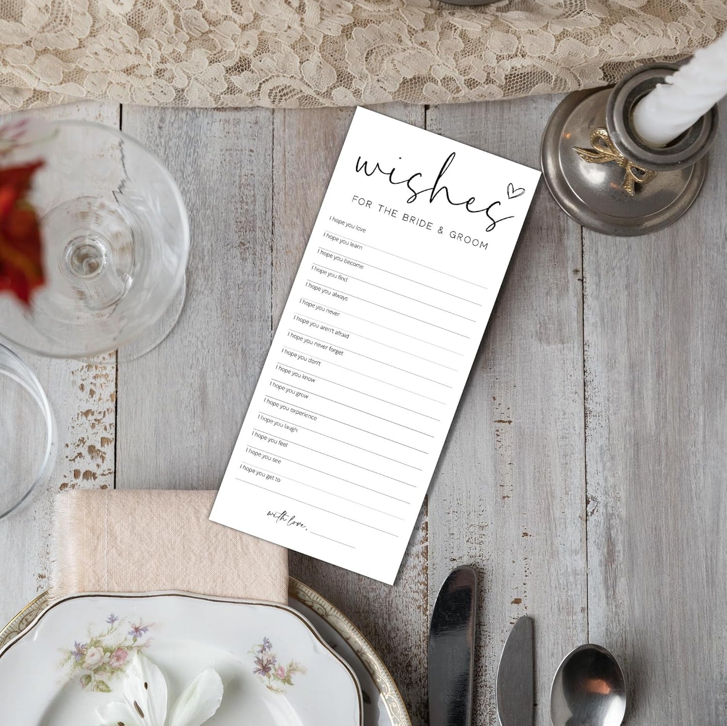 Bridal Shower Games, Wishes for The Newlyweds, 25Pcs 4x9inch Minimalist White Double-Sided Bridal Game Cards, Wedding Shower Games for Guests, Engagement Bachelorette Party Supplies - A23