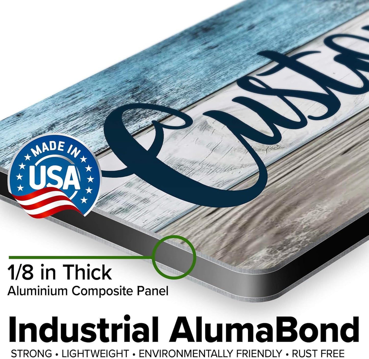 Custom Sign, Custom Street Sign, 11 Font Colors, 13 Font Styles, 4 Hole Options, 22 Sizes, 6x18 Inches, Rust Free DiBound, Fade Resistant, Made in USA by My Sign Center (Coastal)