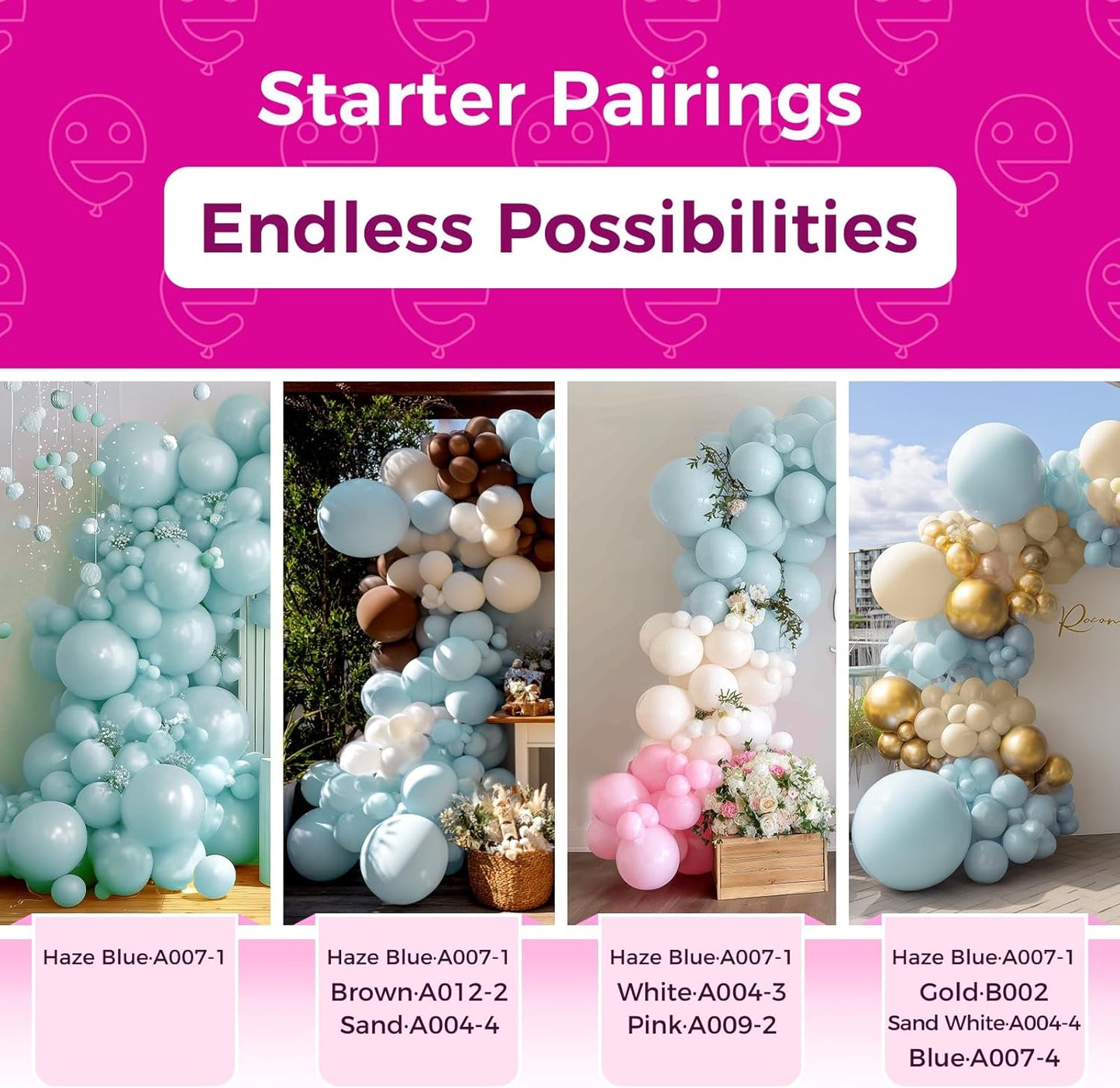 Bezente Dusty Blue Latex Party Balloons - 100 Pack 12 inch Round Helium Slate Matte Balloons for Bridal Shower Wedding Birthday Party Decorations