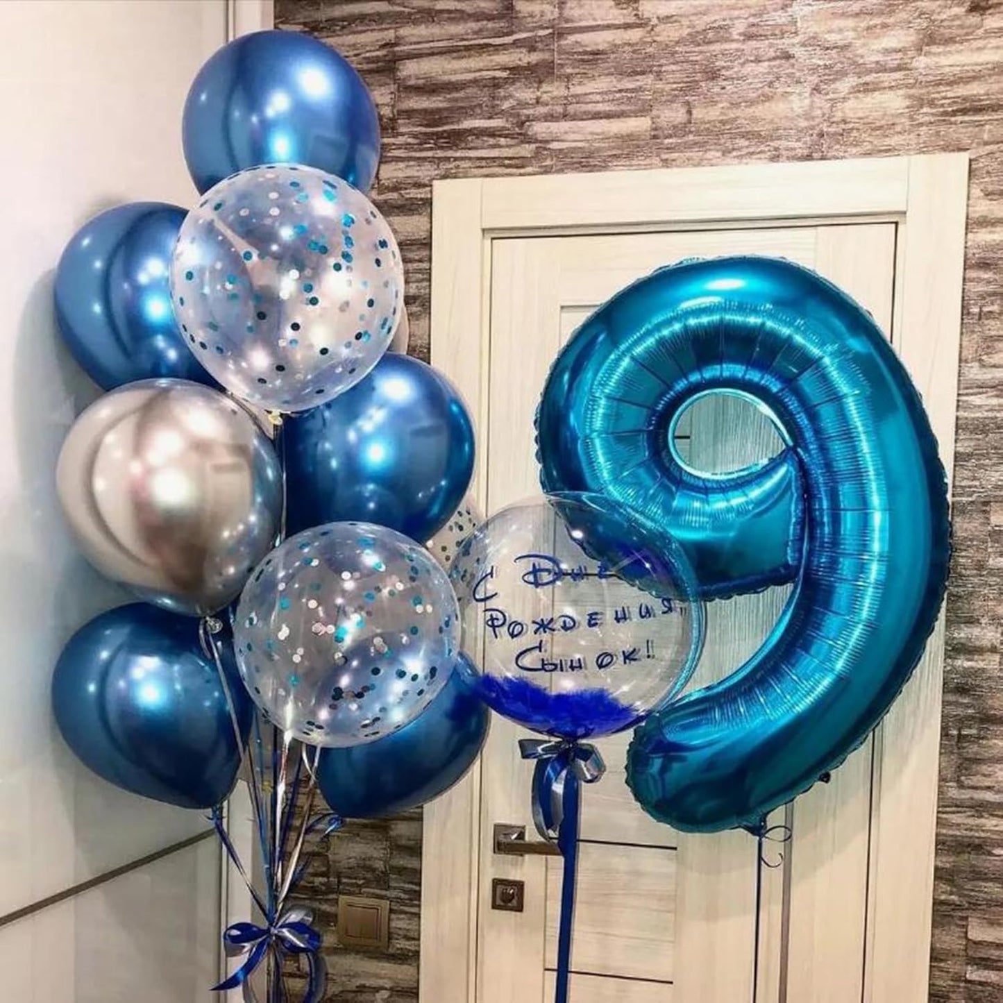 40 Inch Big Dark Blue 9 Balloon Number Large Foil Helium Number Balloons 0-9 Jumbo Giant Happy 9th Birthday Party Decorations for Boy or Girl Huge Mylar Anniversary Wedding Party Supplies