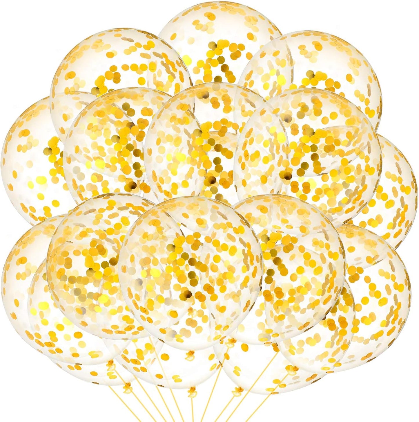 10 Pieces 18 Inch Glitter Confetti Balloons Paper Dots Confetti Shiny Latex Large Balloons for Birthday Wedding Party Decorations(Gold)