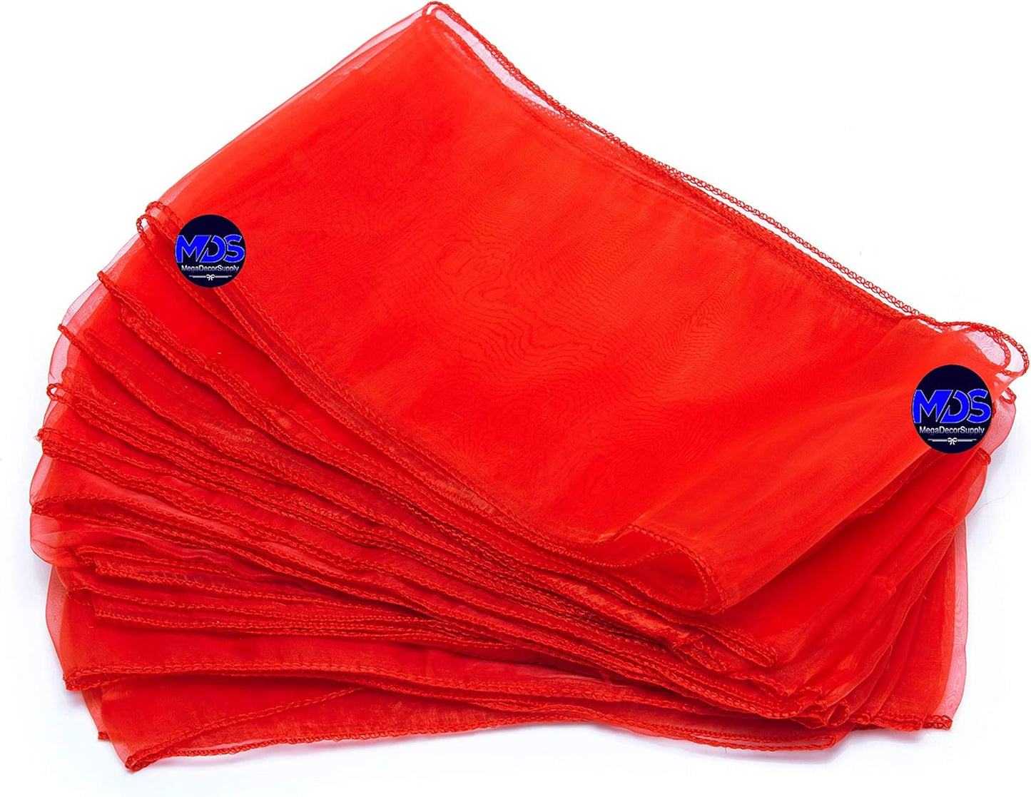 MDS Pack of 25 PCS Organza Chair Sashes Wider Dining Chair Bows Ribbon Tie Back for Wedding Party Birthday Bridal Shower Reception Event Banquet Home Chair Cover Decoration - Red