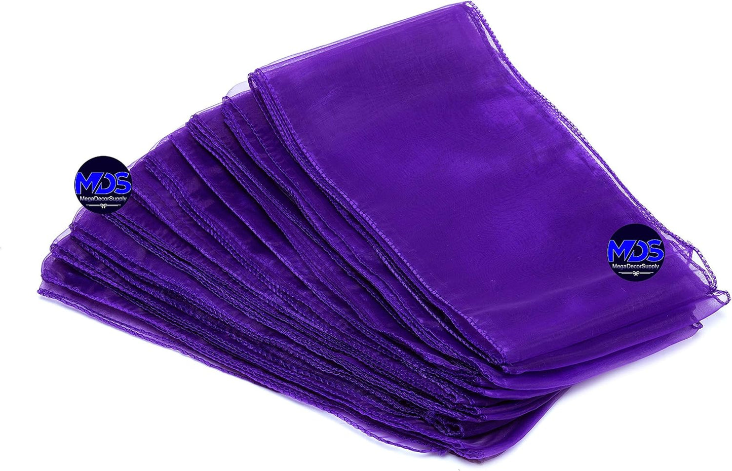 MDS Pack of 75 PCS Organza Chair Sashes Wider Dining Chair Bows Ribbon Tie Back for Wedding Party Birthday Bridal Shower Reception Event Banquet Home Chair Cover Decoration - Purple