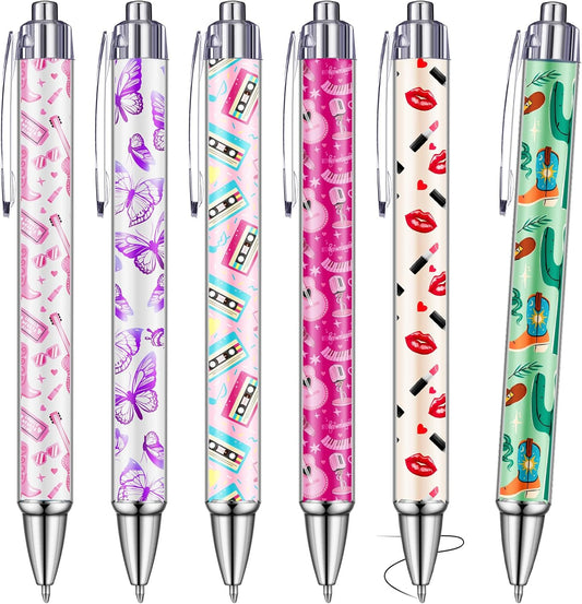 24 Pcs Pink Party Gifts Pens Concert Birthday Party Favors Music Ballpoint Pens Singer Guitar Pop Lover Gifts for Women Fans Bachelorette Decorations Supplies